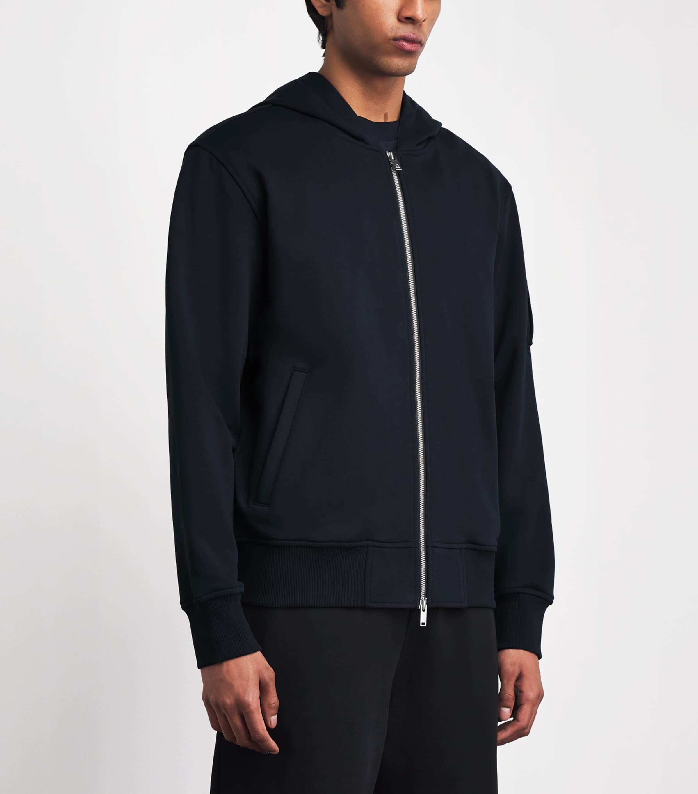 Moose Knuckles Mens Hartsfield Zip-Up Hoodie Navy Image 4
