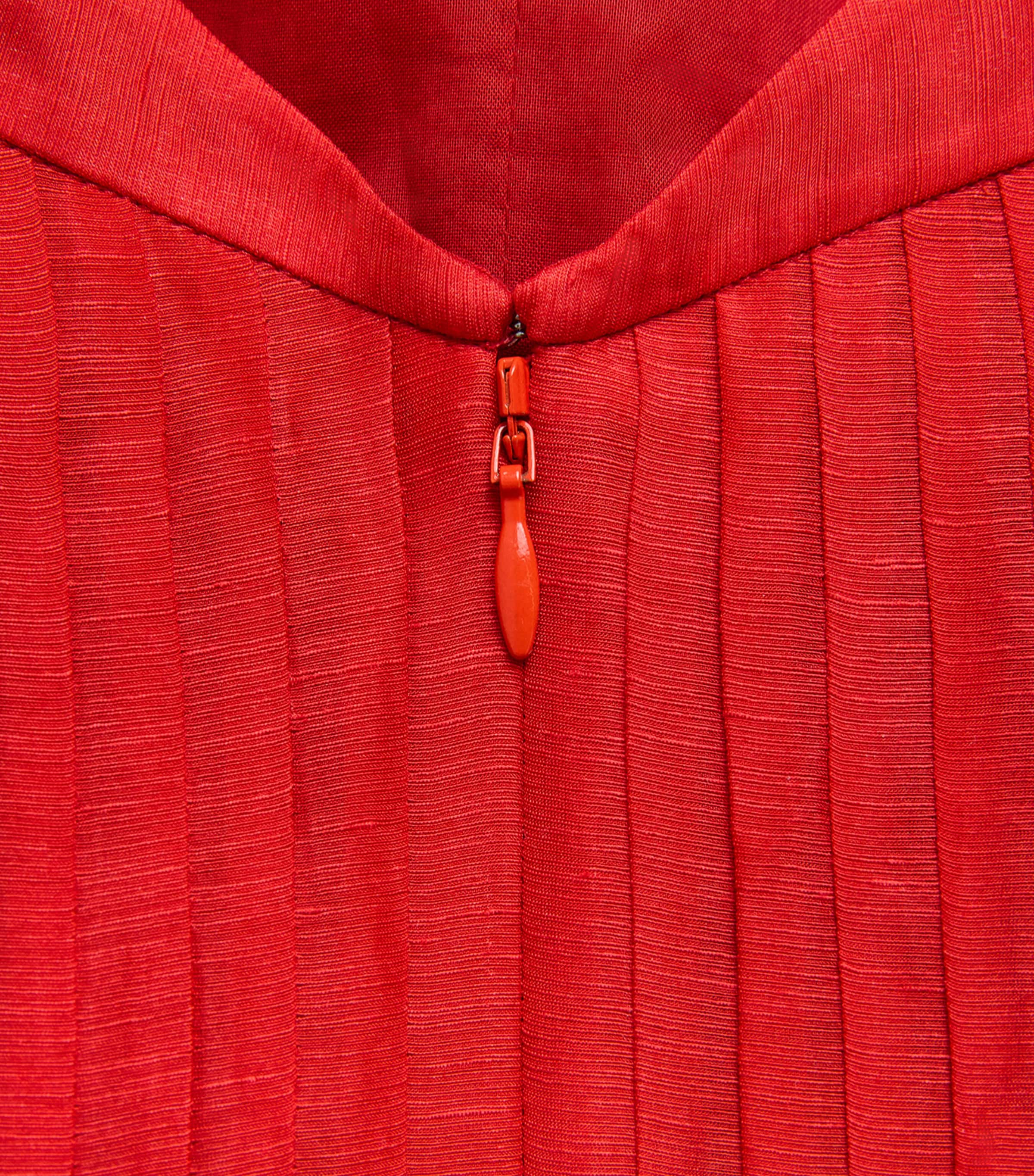 Tory Burch Womens Linen-Silk Maxi Dress Bright Red Image 6