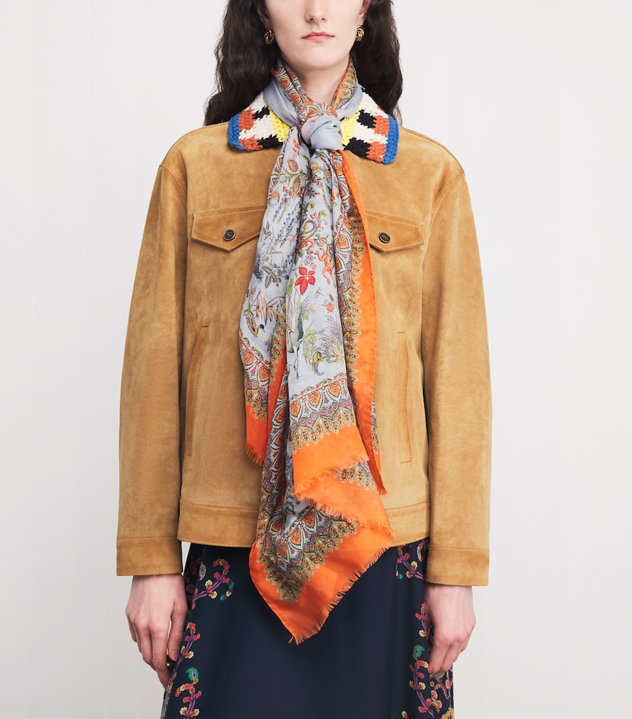 Cotton-Silk Printed Scarf X0882 Image 2