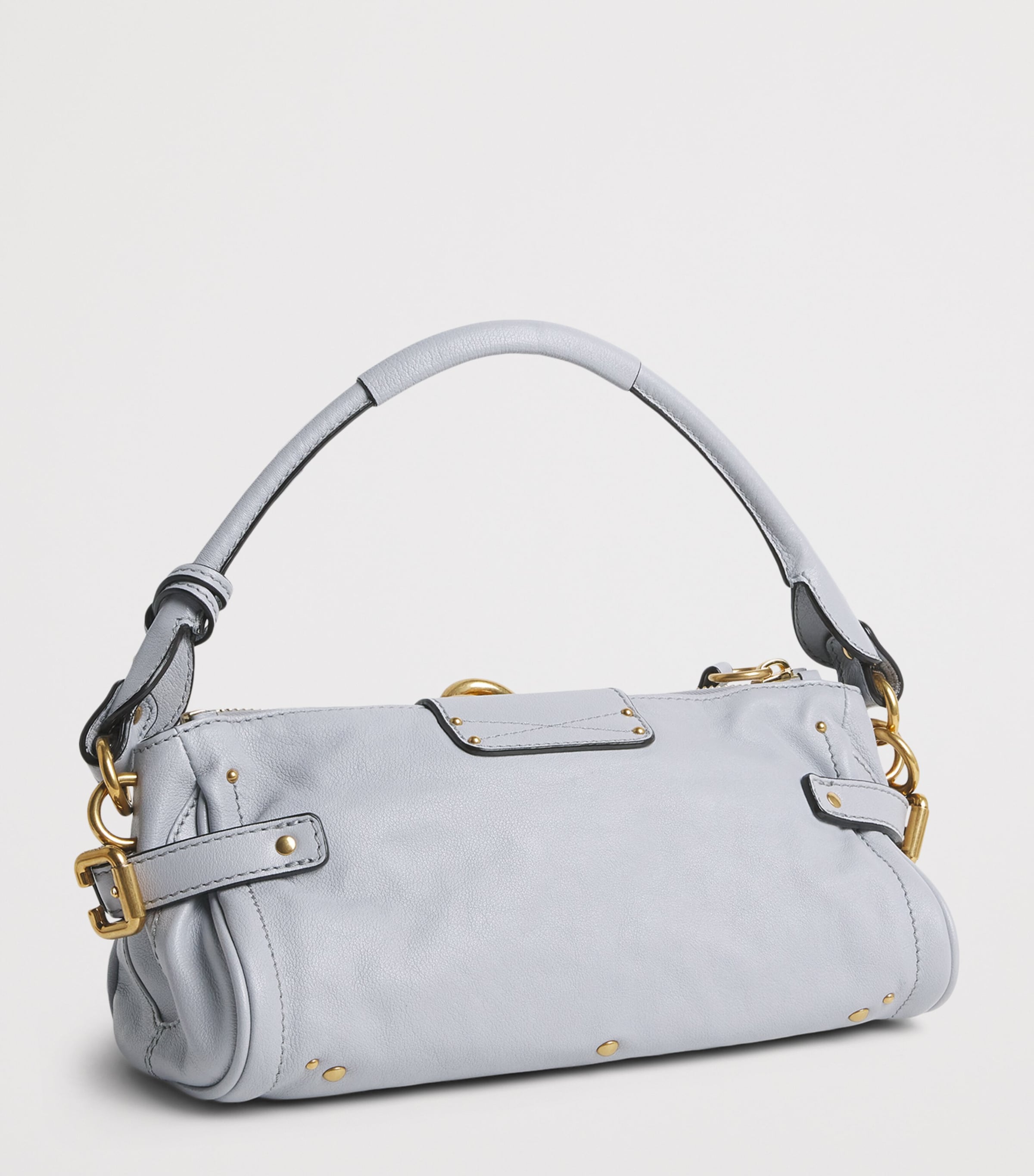 Chloé Small Leather Paddington Top-Handle Bag Greyish Blue Image 2