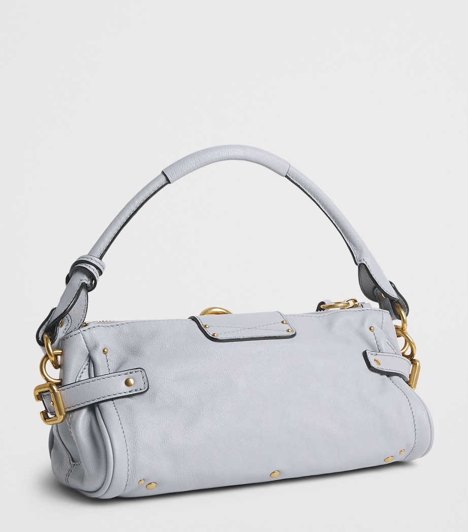 Chloé Small Leather Paddington Top-Handle Bag Greyish Blue Image 2