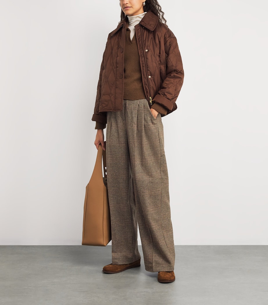 Wool Tweed Sophia Wide-Leg Trousers MULTI CHECK Image 2