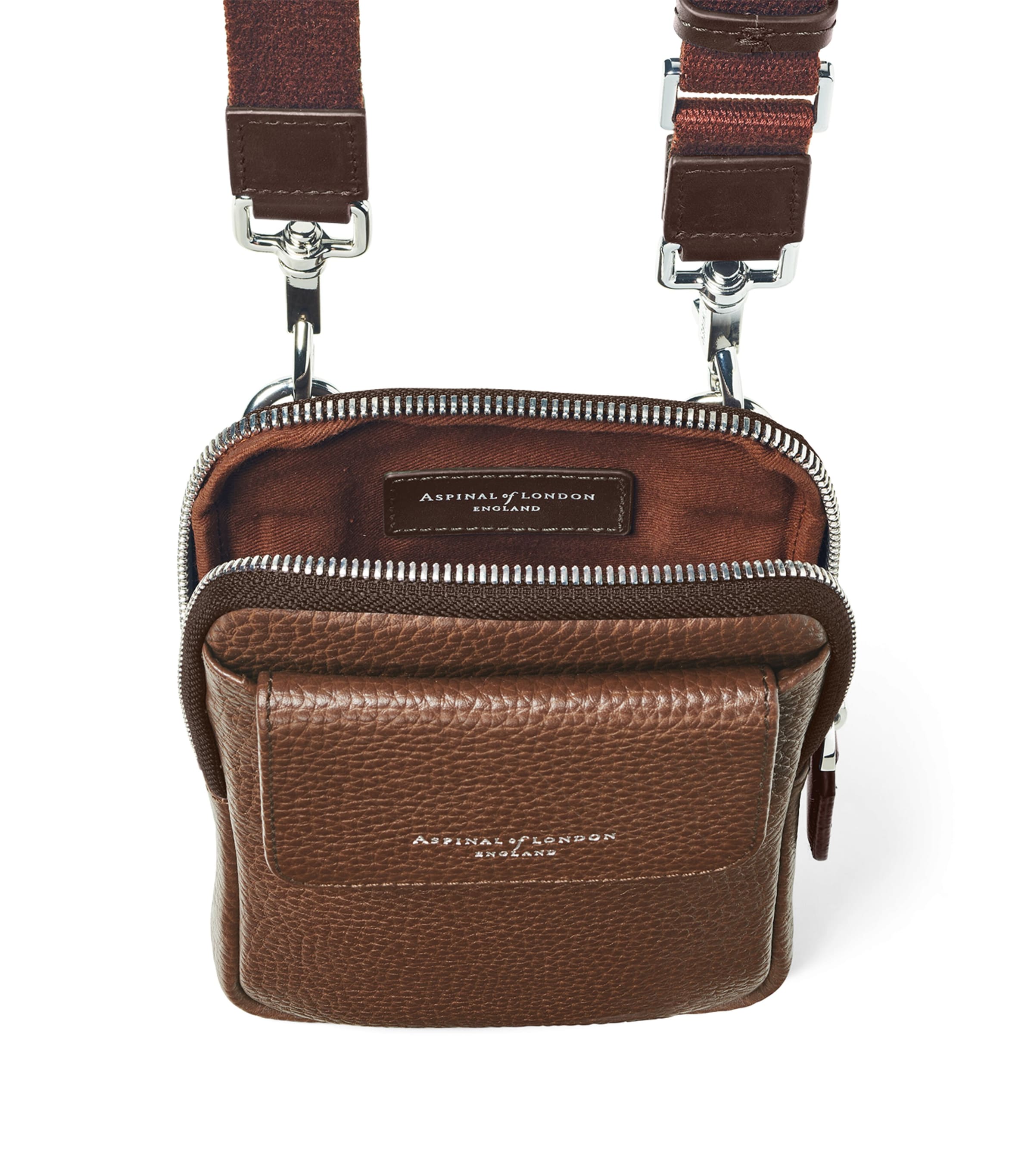 Leather Cross-Body Phone Pouch TOBACCO Image 7