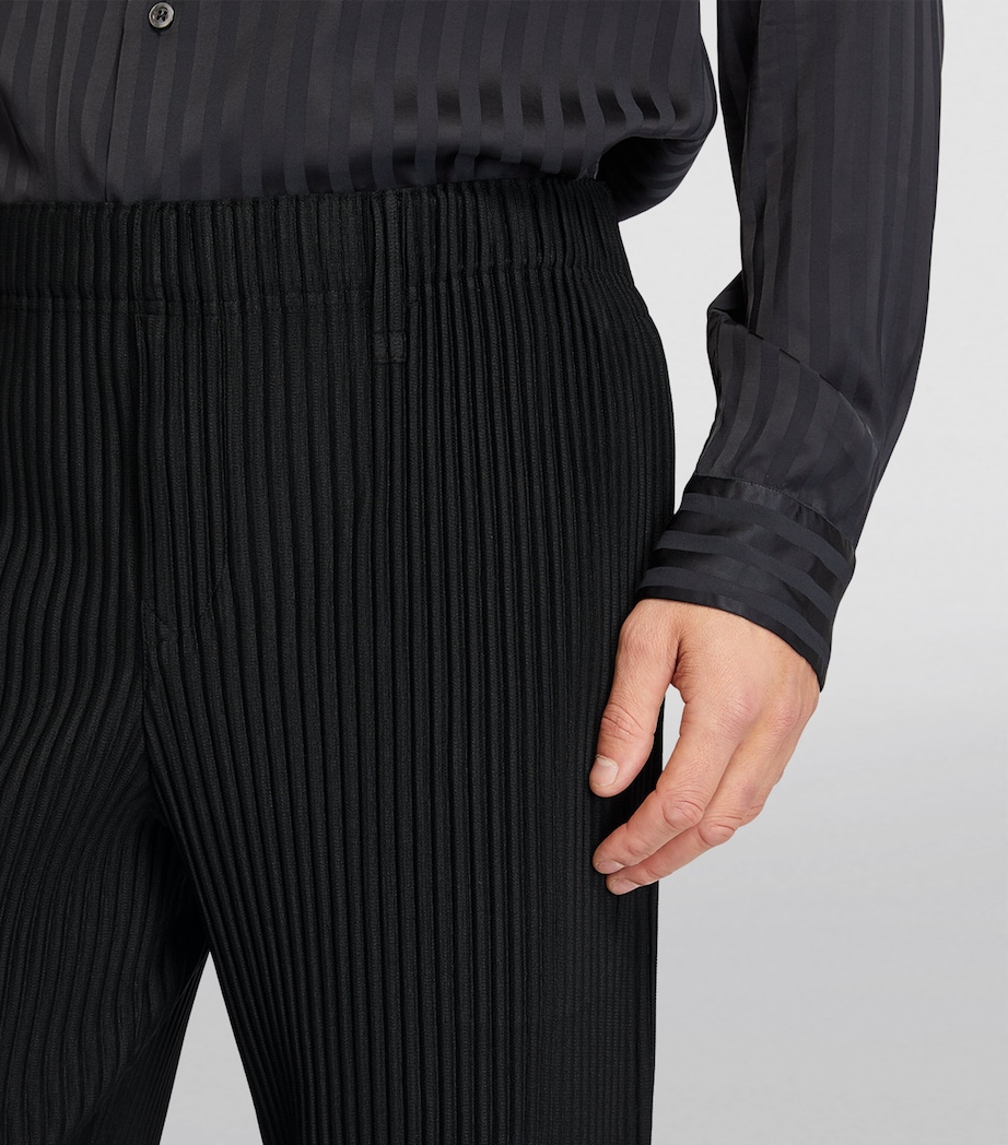 Pleated Straight Trousers 15 BLACK Image 6