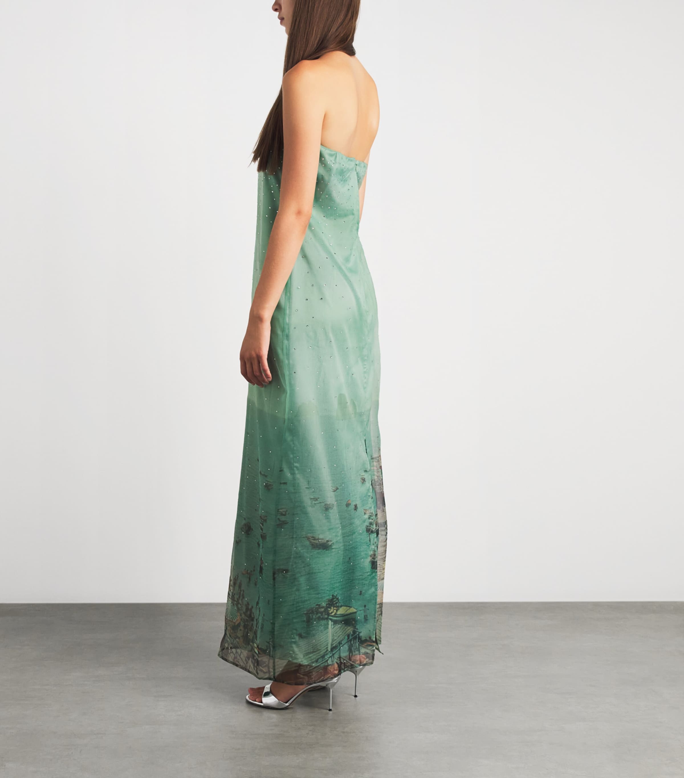 STAUD Womens Organza Embellished Amara Maxi Dress Elsu Endless Summer Image 4