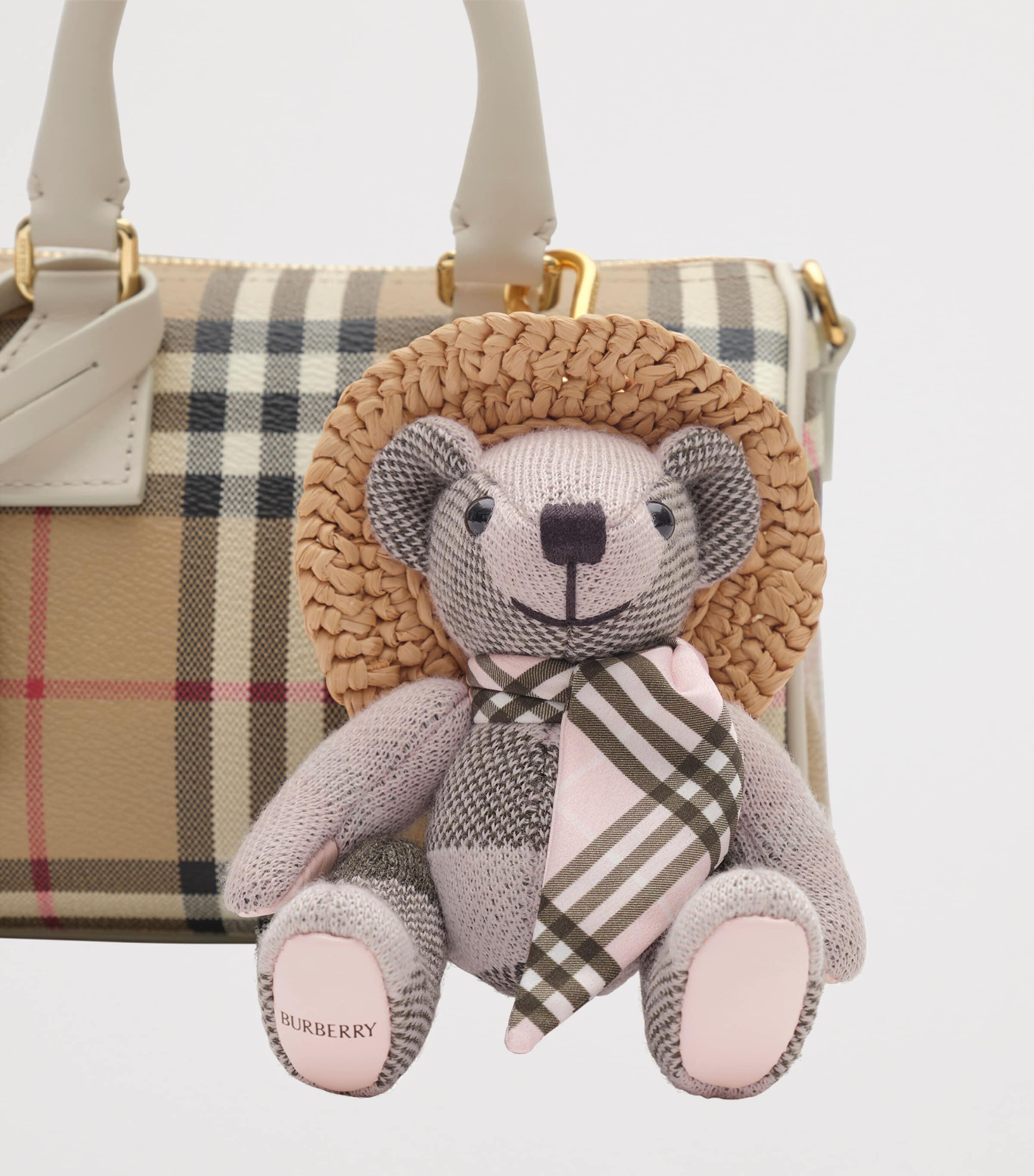 Burberry Mini Cotton Check Bowling Bag Vntg Chk/soap Image 5