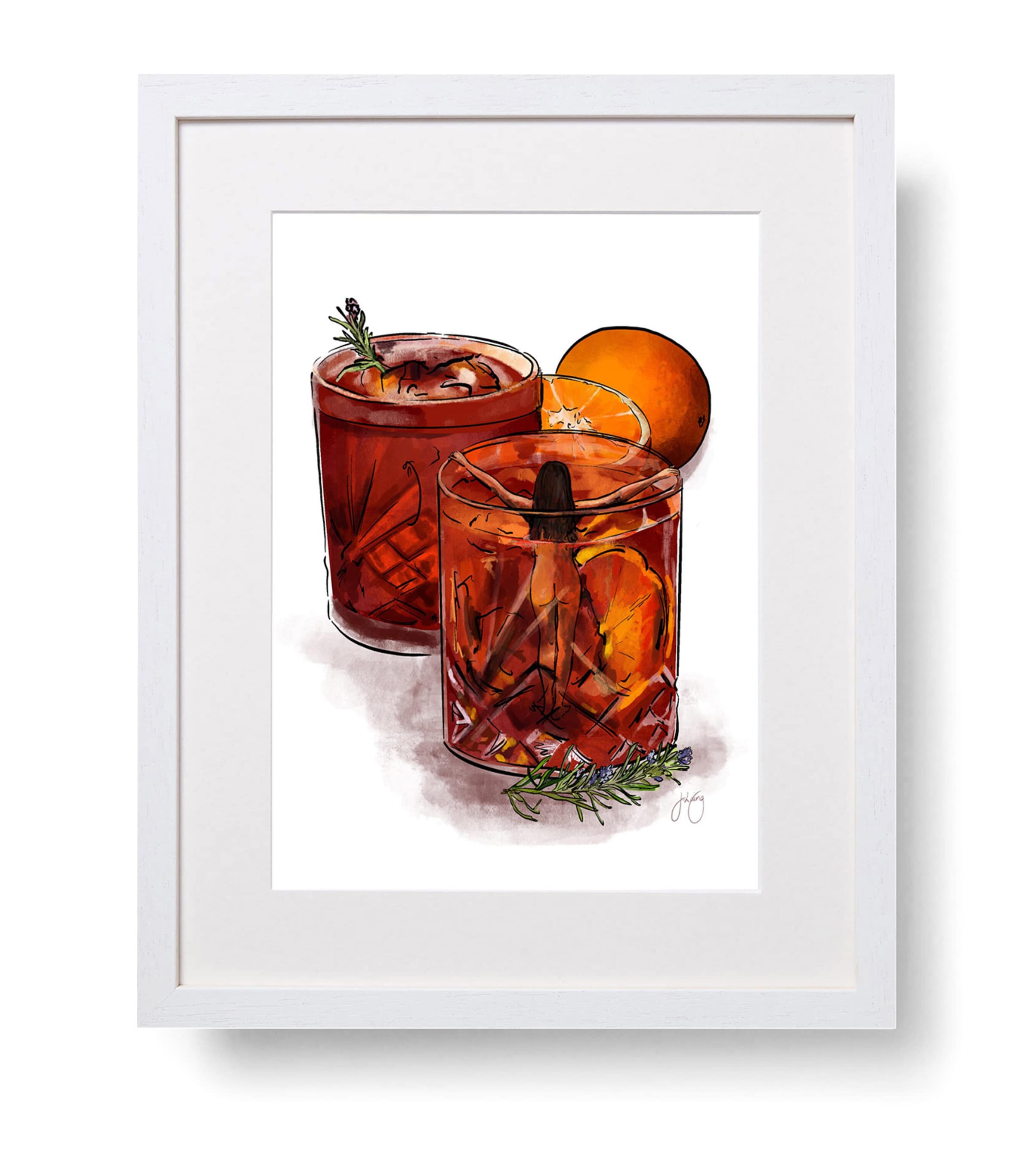 That First Sip Of Negroni Print (42cm x 59cm) MULTI Image 2
