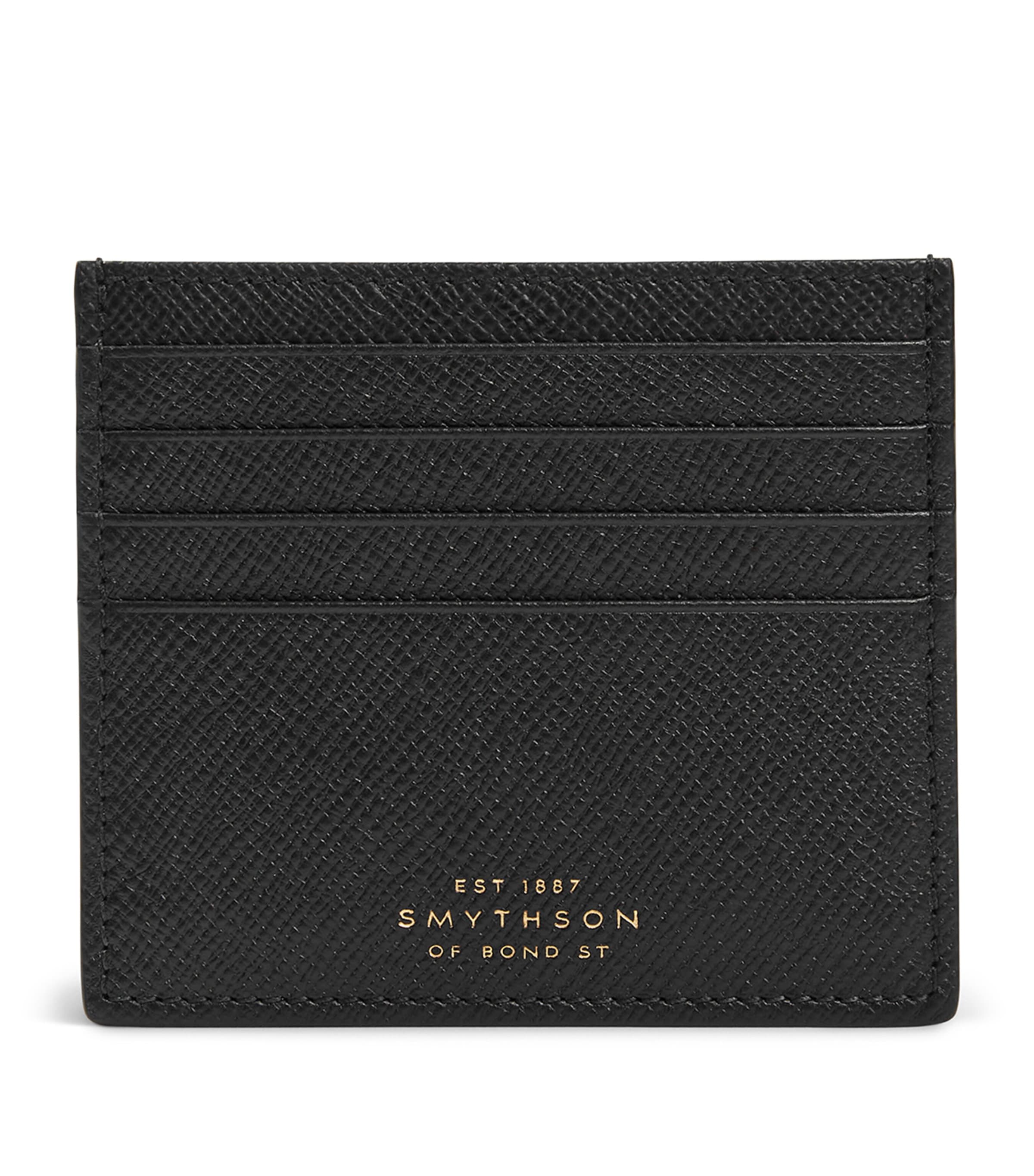 Shop Smythson Panama Leather Card Holder In Black