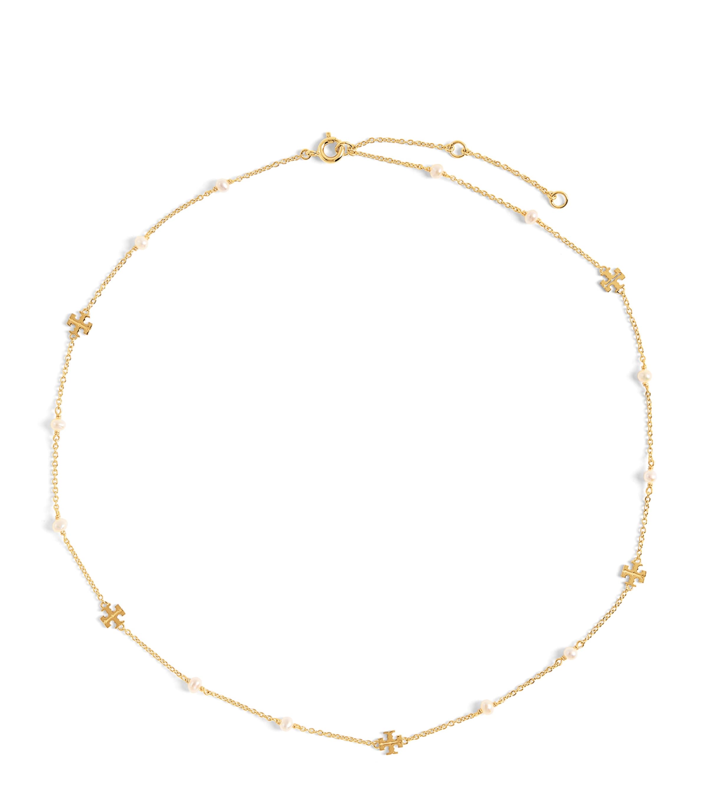 Tory Burch Kira Pearl Chain Necklace | Harrods US