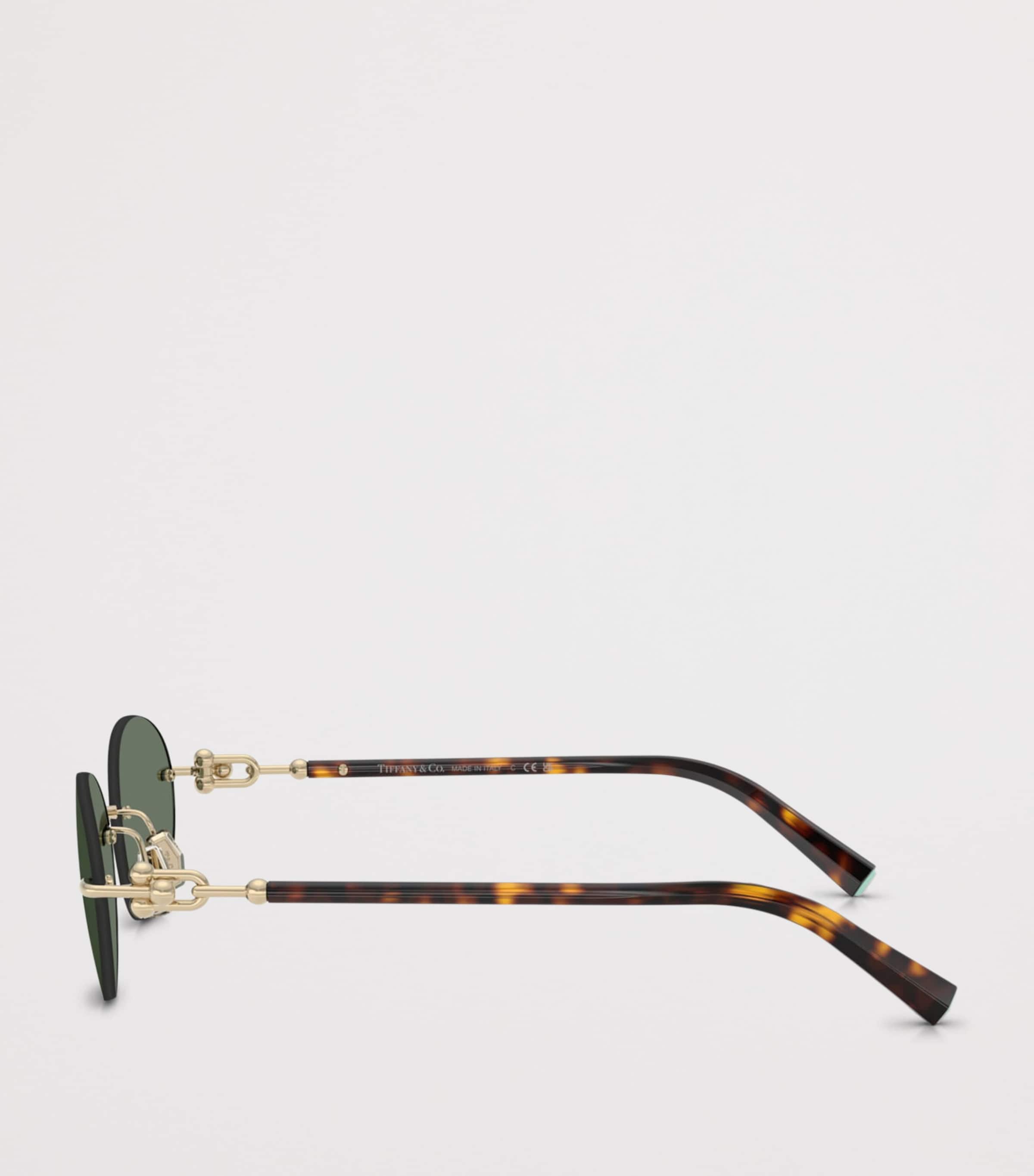 Tiffany & Co. Metal TF3104D Oval Sunglasses Gold Image 3