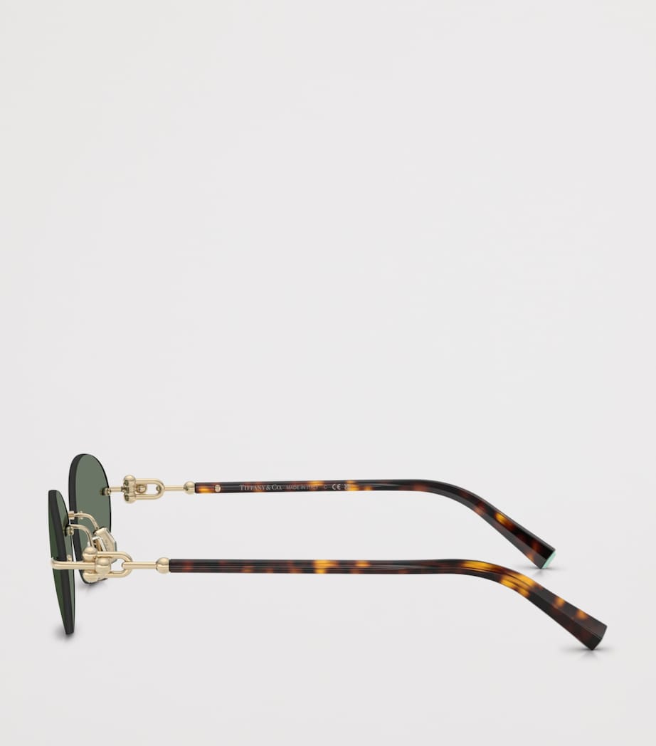 Tiffany & Co. Metal TF3104D Oval Sunglasses Gold Image 3