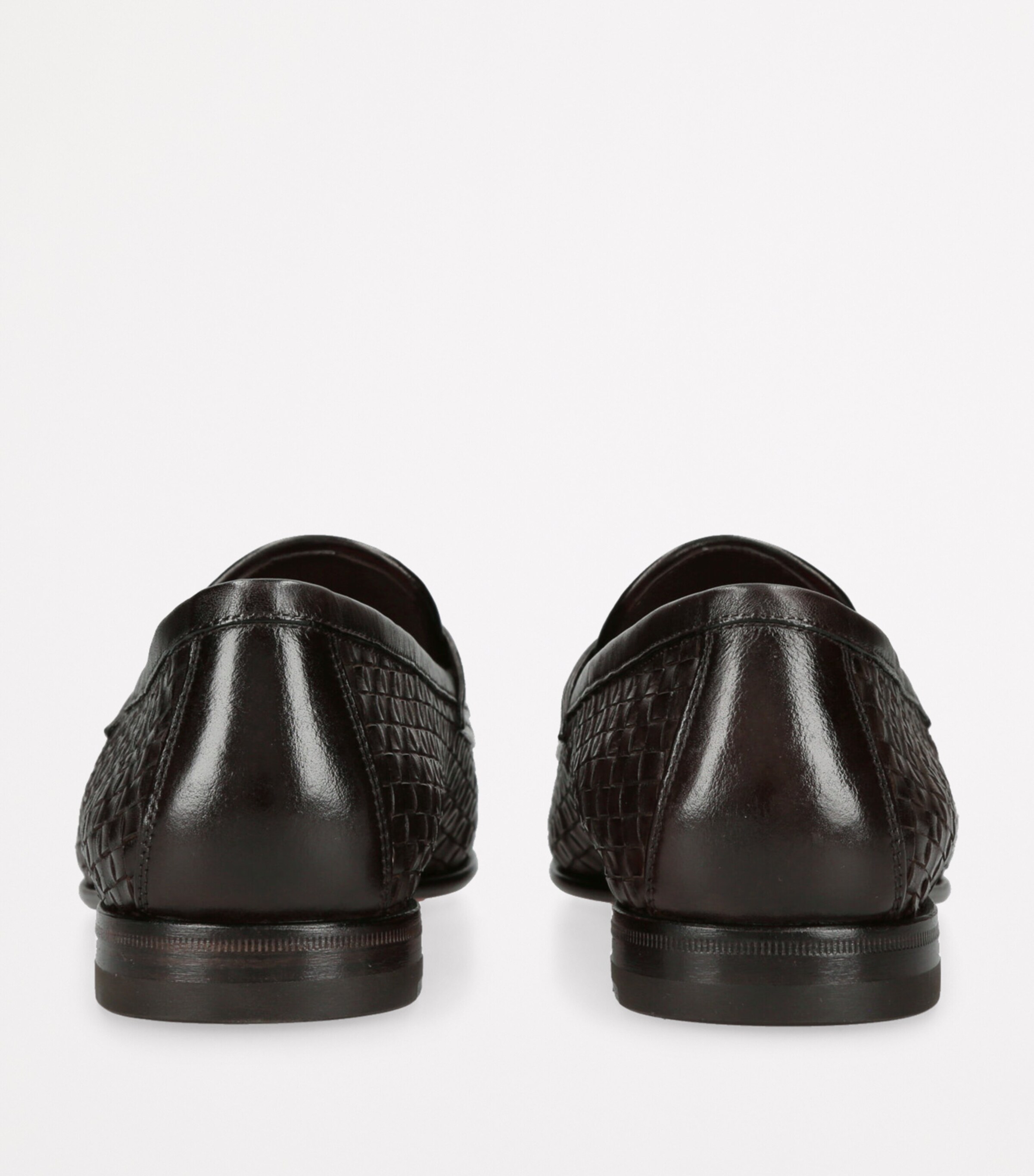 Santoni Leather Owven Carlos Penny Loafers Dark Brown Image 2