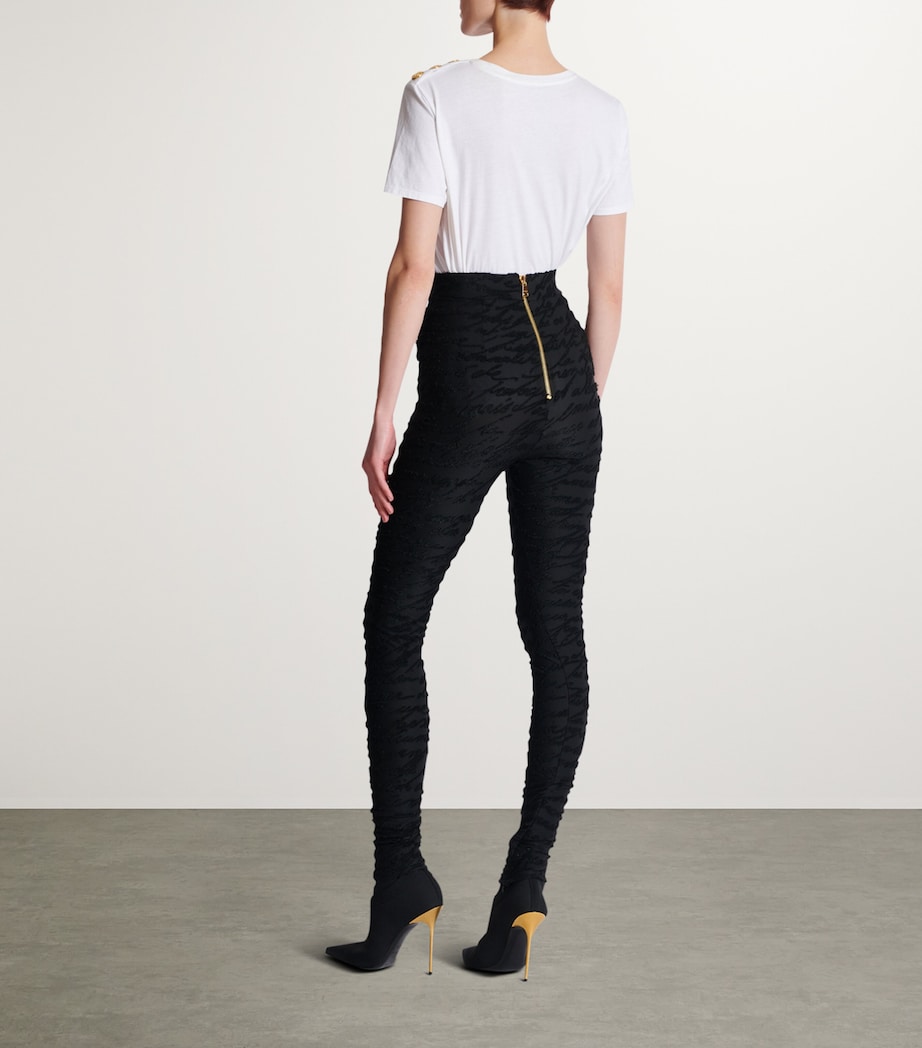 Jacquard Knit Love Letter Leggings 0PA NOIR Image 3
