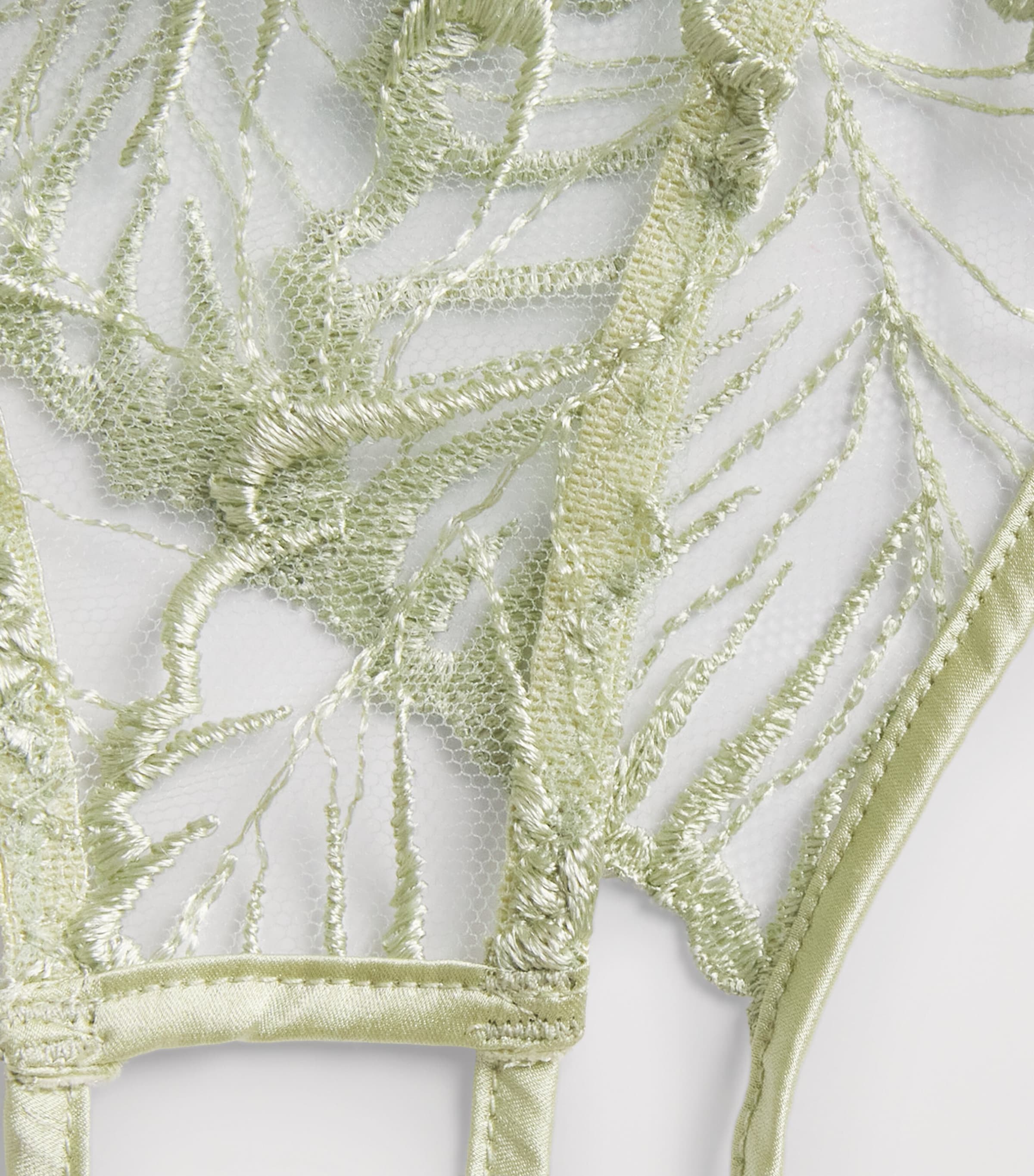 Coco De Mer Womens Lace Laurel Open Briefs Pistachio Image 2