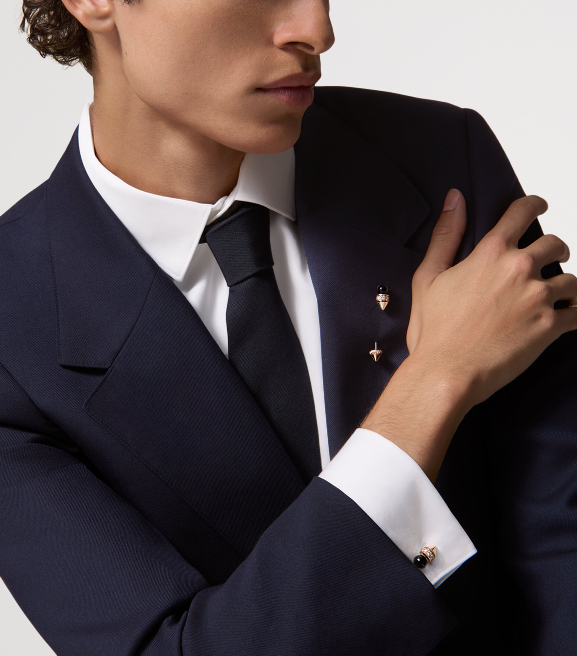 Cartier Rose Gold, Diamond and Onyx Clash de Cartier Tie Pin Mixed Gold Image 5