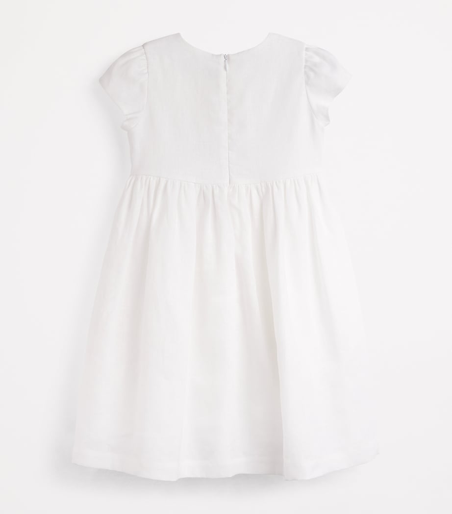 Linen Embroidered Dress (2-6 Years) 010 WHITE Image 2