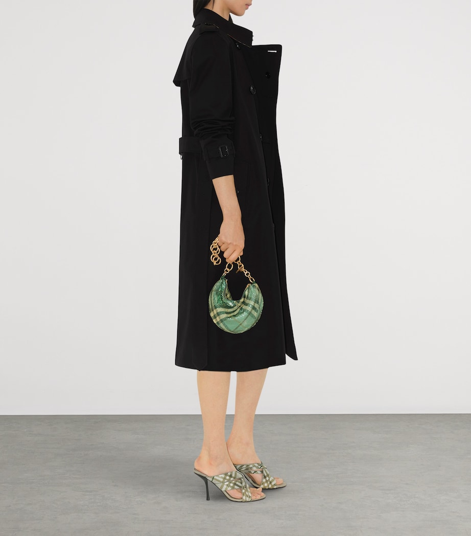 Gabardine Long Kensington Heritage Trench Coat BLACK Image 3