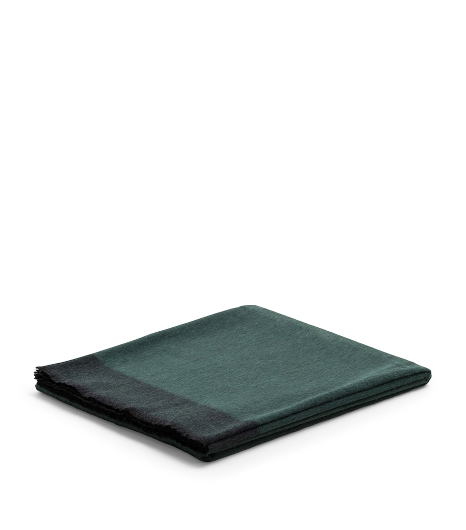 Begg x Co Cashmere Arran Border Throw (150cm x 200cm) Charcoal Spruce Image 2