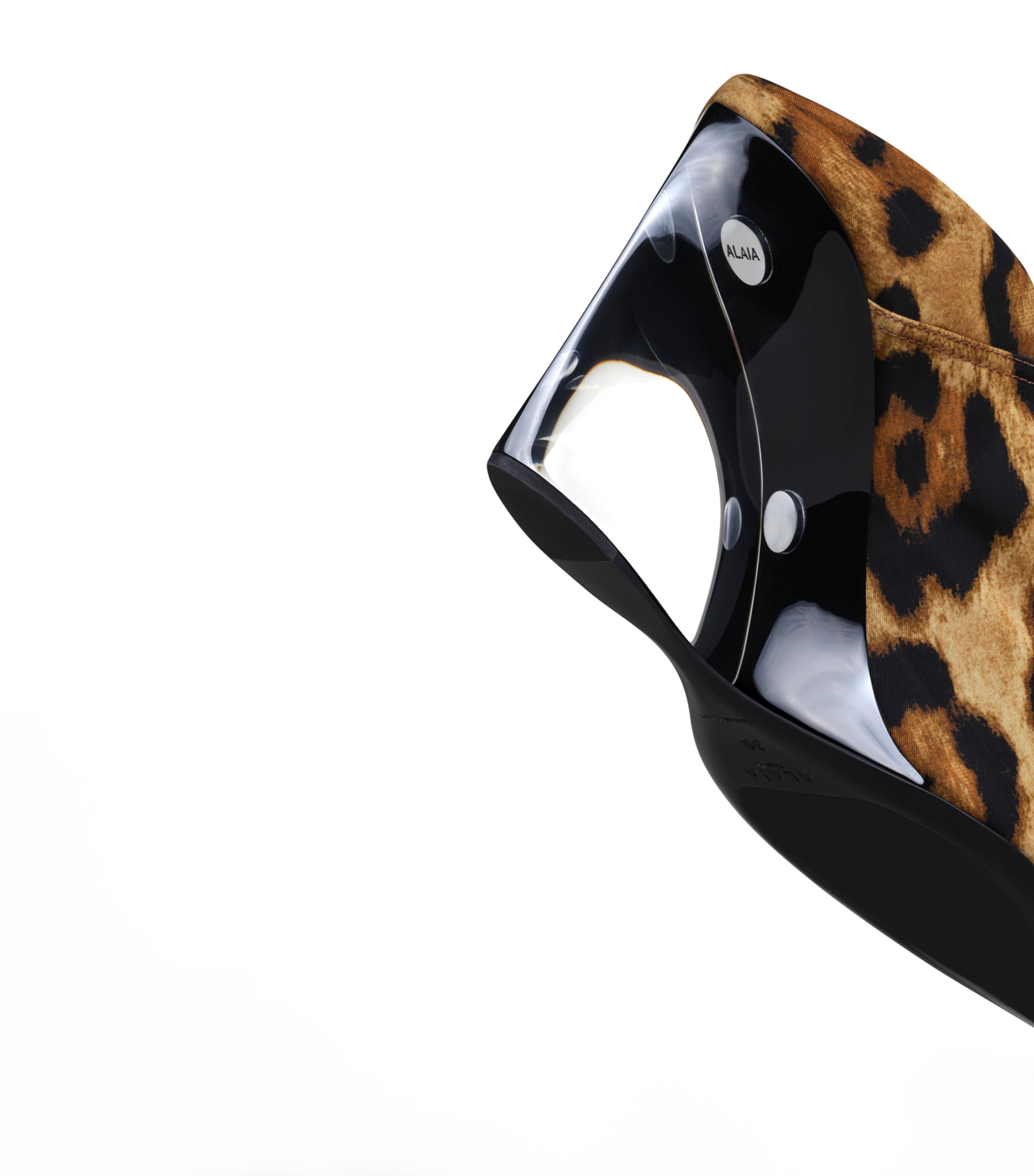 Alaïa Ocelot Print Invisible Wedge Mules 90 Noir/caramel Image 4