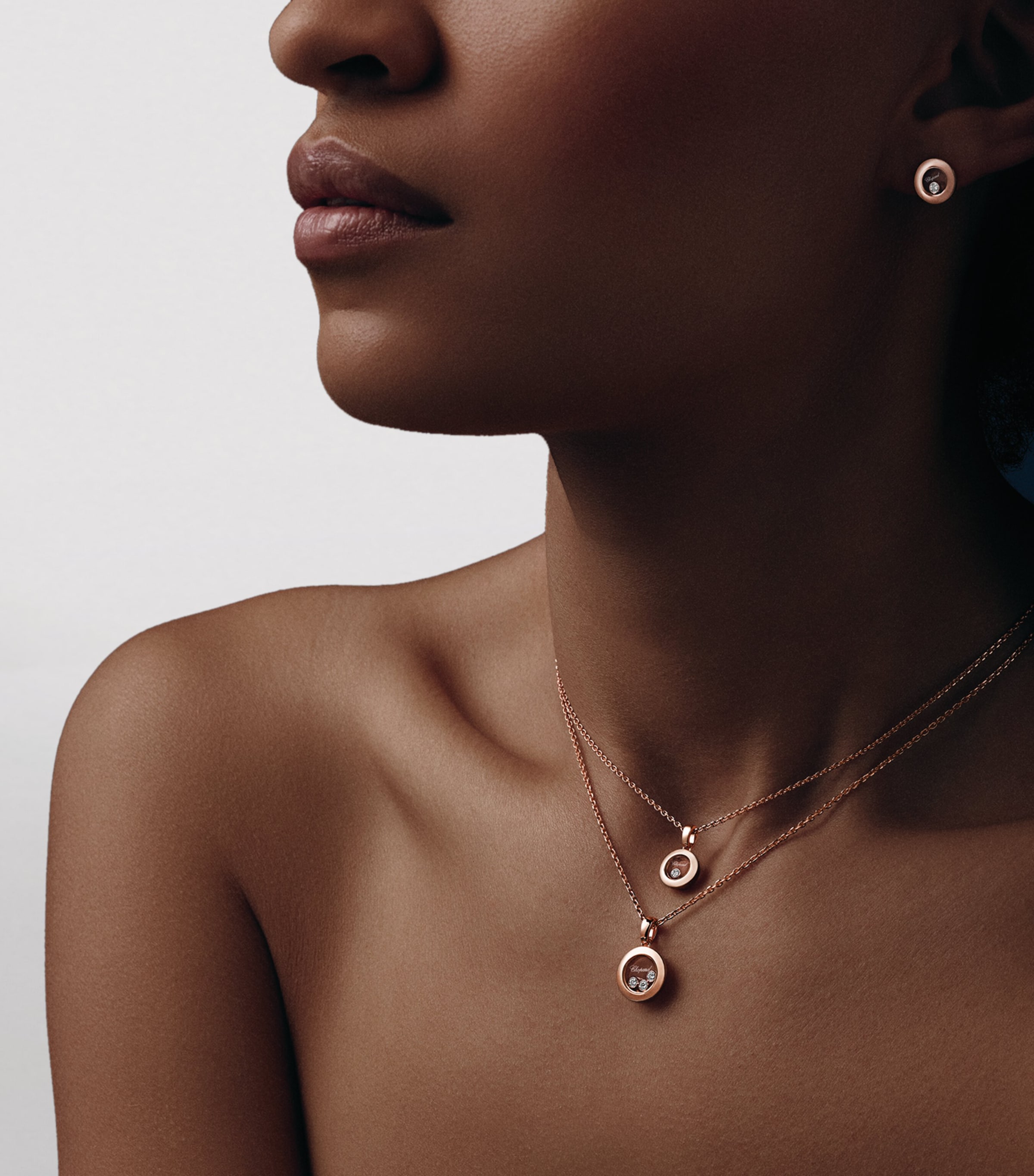 Rose Gold And Diamond Happy Diamonds Icons Pendant 18K ROSE GOLD Image 5