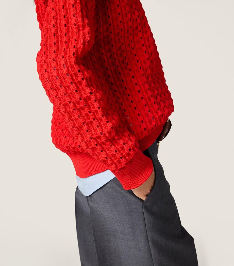 Miu Miu Womens Technical Yarn Sweater Image 5