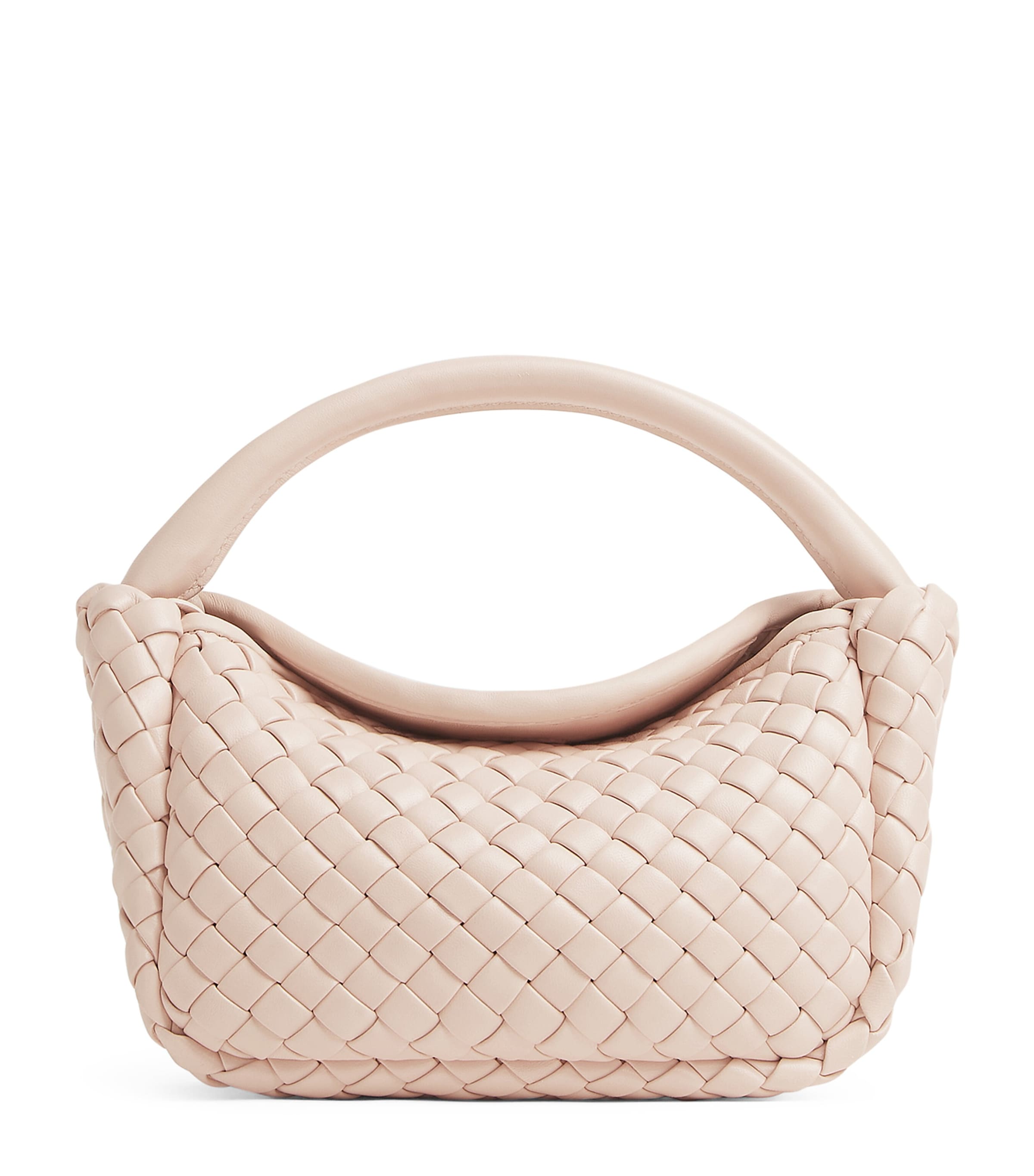 Bottega Veneta Mini Lambskin Cobble Top-handle Bag In Pink