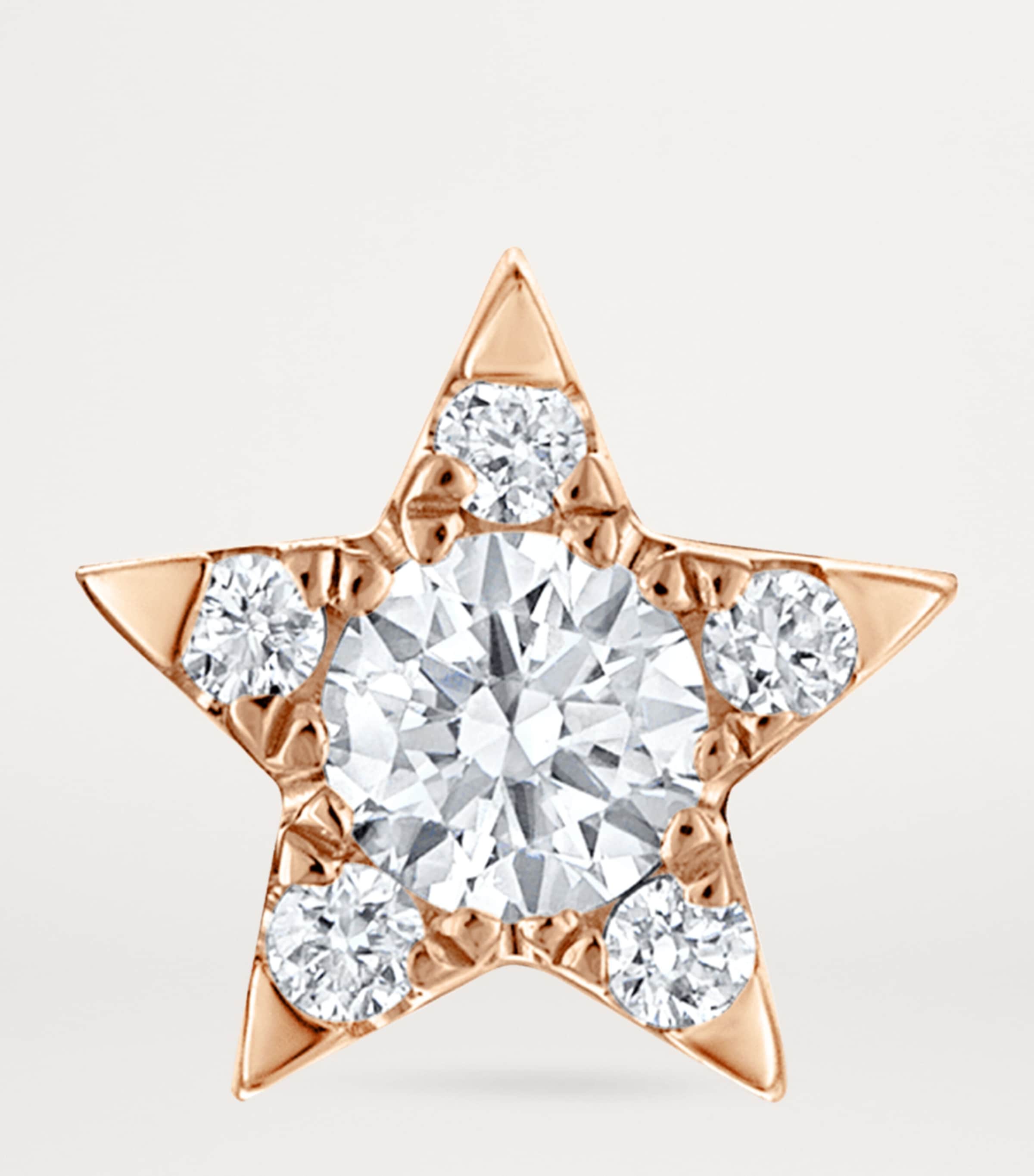 Diamond Star Threaded Stud Earring (4.5mm) ROSE GOLD Image 2