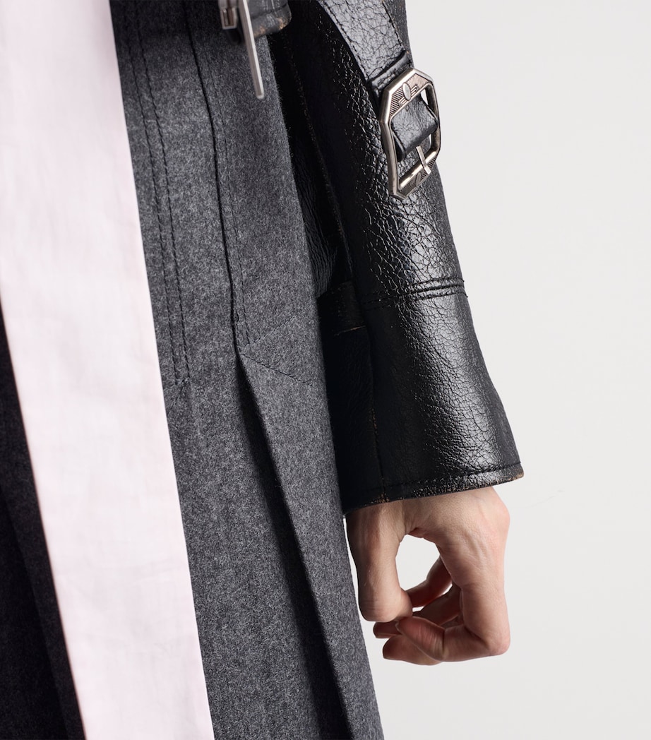 Wool Pleated Midi Skirt F0480 Image 3