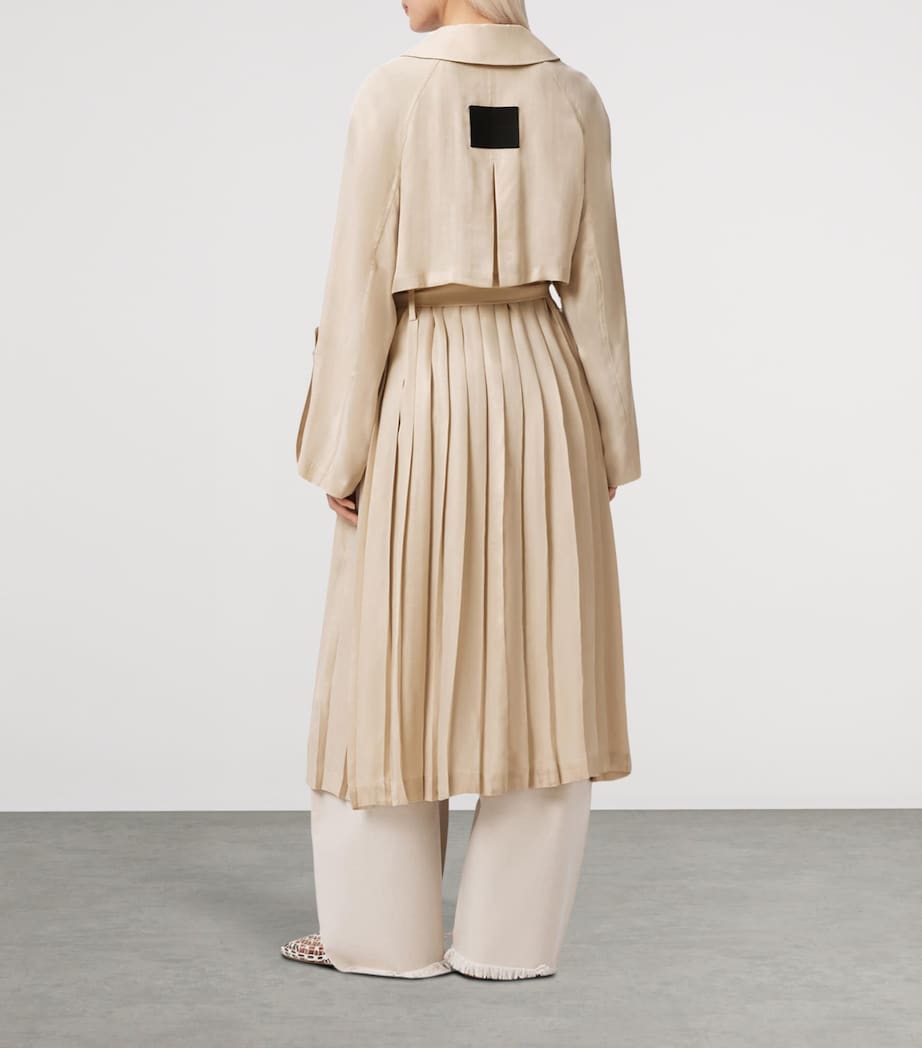 AllSaints Womens Lizie Trench Coat Parchment White Image 4