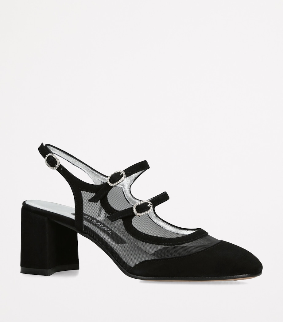 Carel Suede Bananight Slingback Pumps 60 Black Image 4