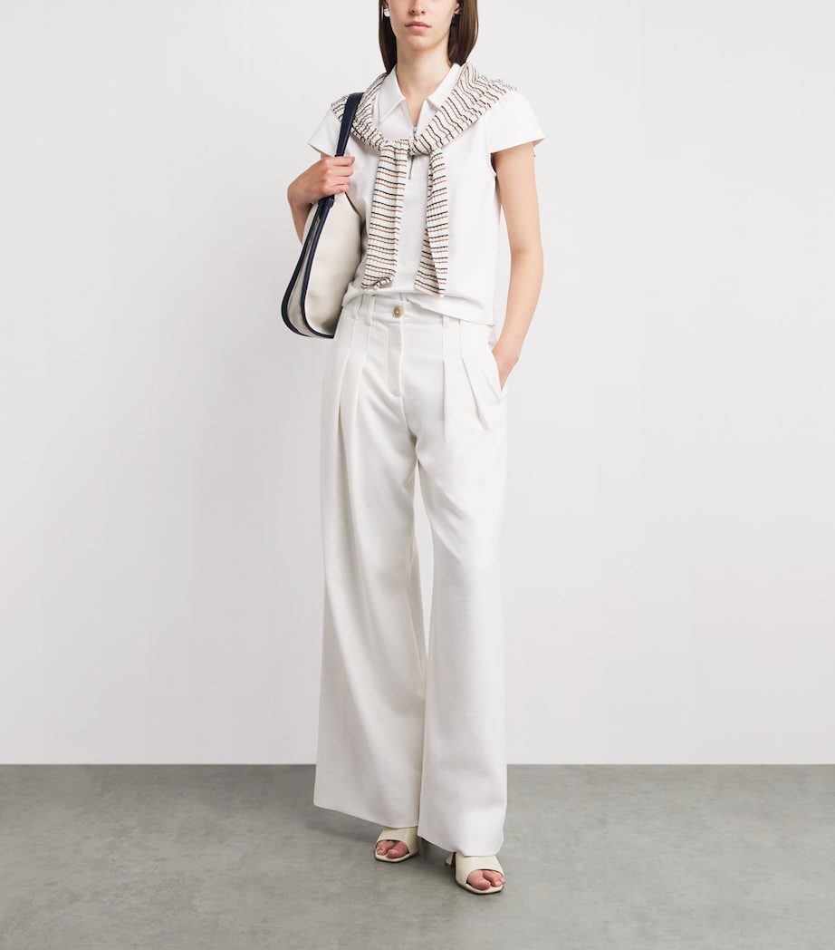 ME+EM Womens Wide-Leg Trousers Ivory Image 2