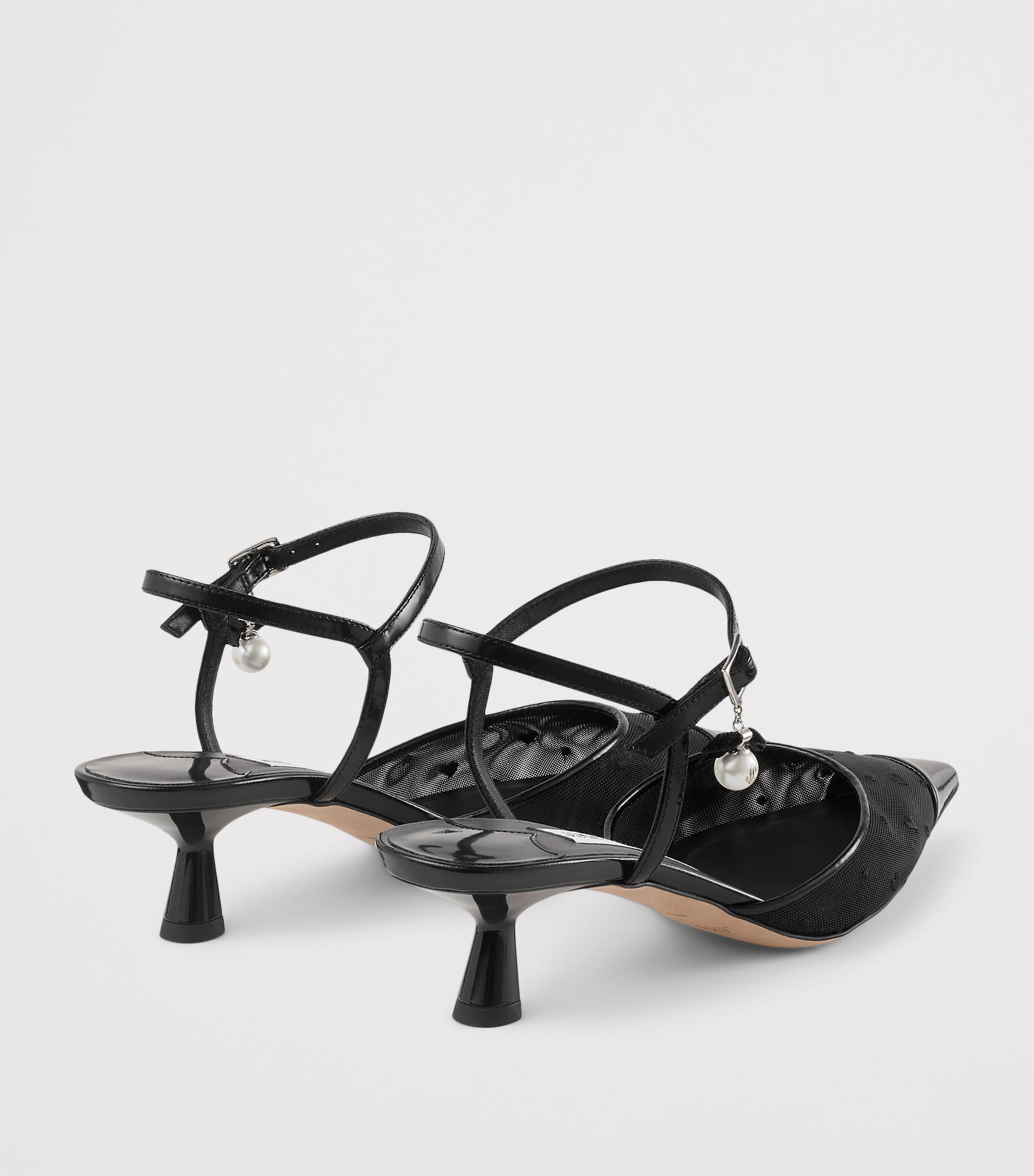 Jimmy Choo Aren 45 Mesh-Leather Pumps Black/black Image 4