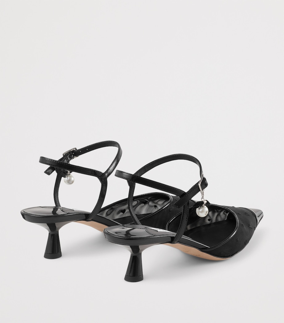 Aren 45 Mesh-Leather Pumps BLACK/BLACK Image 4