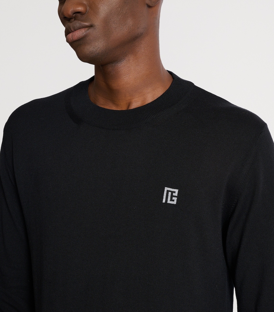 Silk-Blend Logo Sweater EQU NOIR/GRIS CHIN+ Image 7