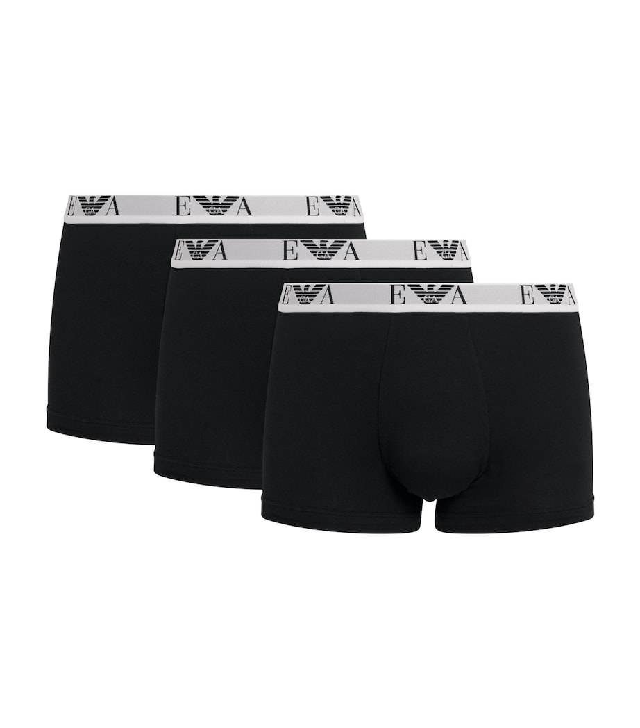 Stretch-Cotton Logo Trunks (Pack Of 3) MC061 BLACK Image 1