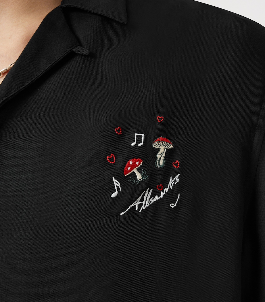 Embroidered Fungi Shirt JET BLACK Image 3