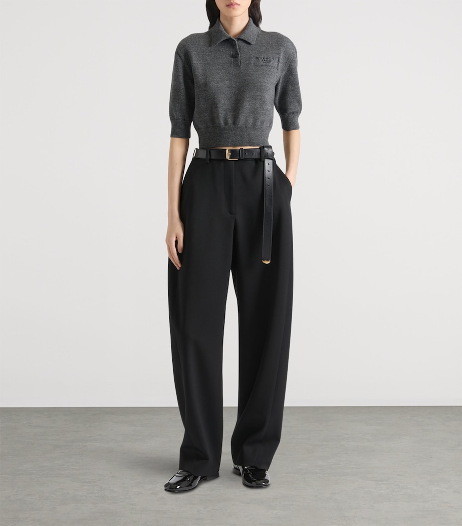 Wool-Alpaca Logo Polo Sweater SLATE BLEND Image 2