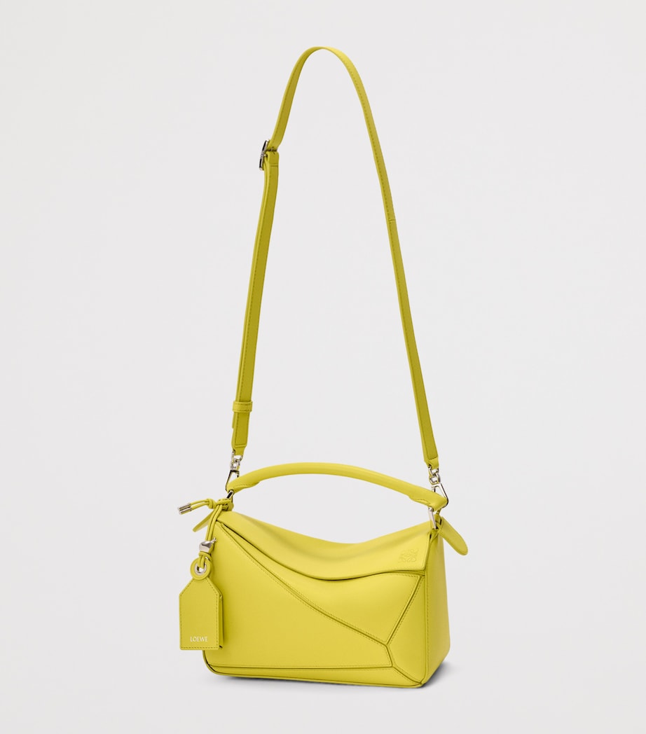 LOEWE Small Leather Featherlight Puzzle Top-Handle Bag Lemon Image 6