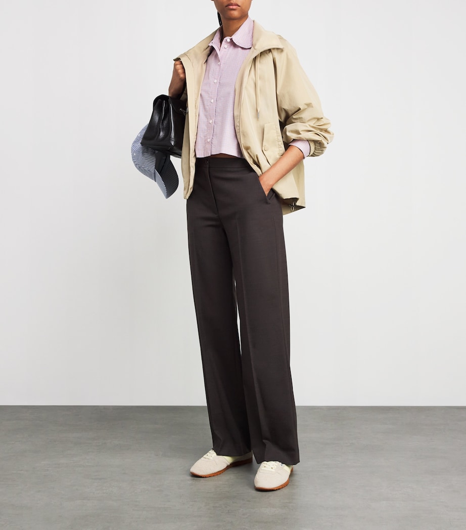Wool-Blend Straight Trousers BROWN Image 2