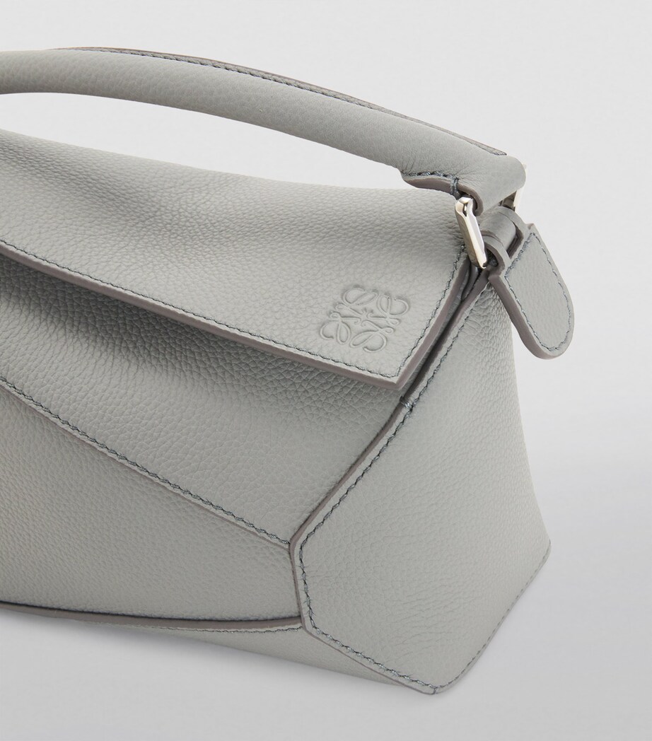 LOEWE Mini Leather Puzzle Edge Top-Handle Bag Pearl Grey Image 8
