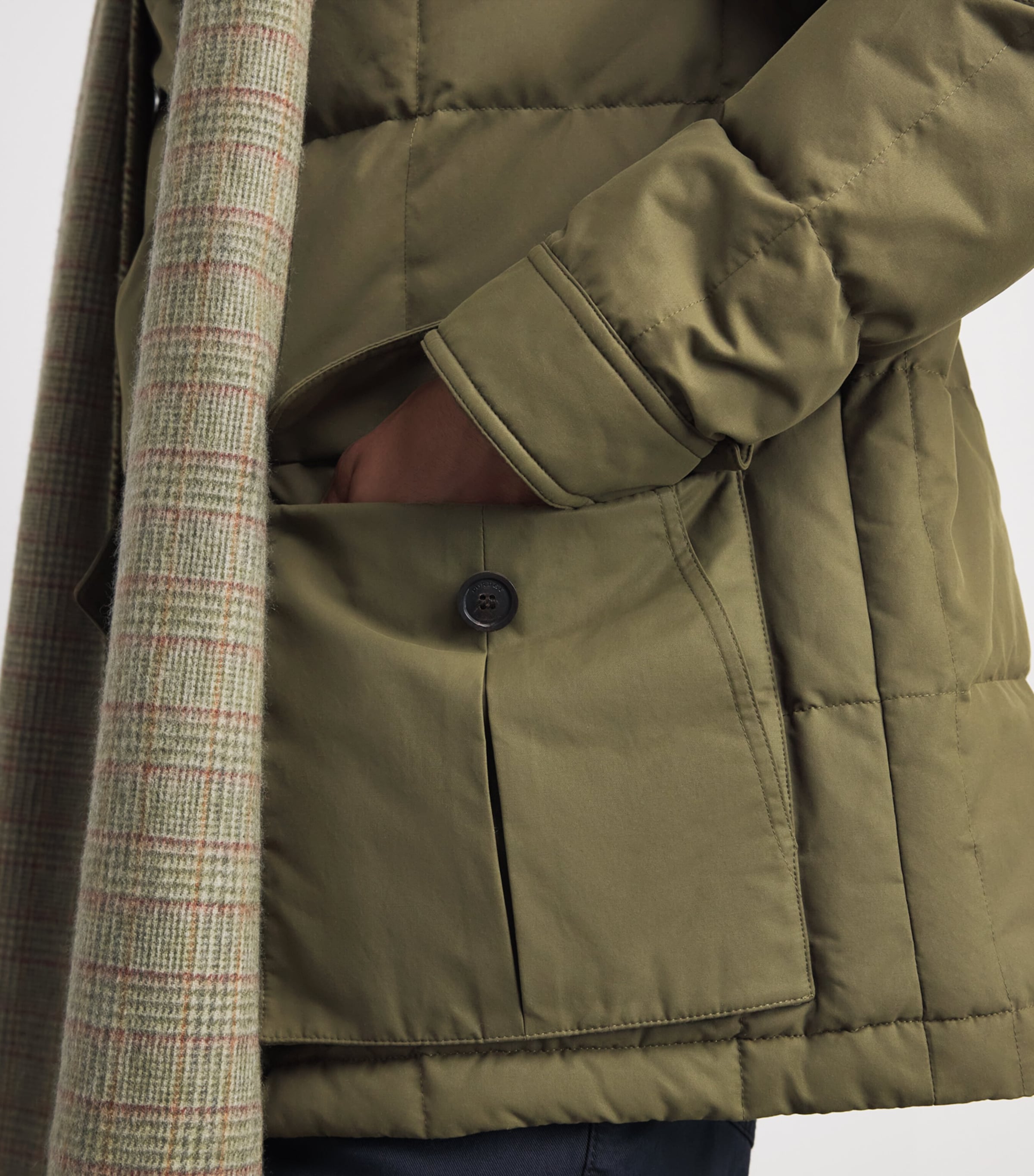 Purdey Mens Cotton-Blend Snowden Quilted Jacket Military Image 3