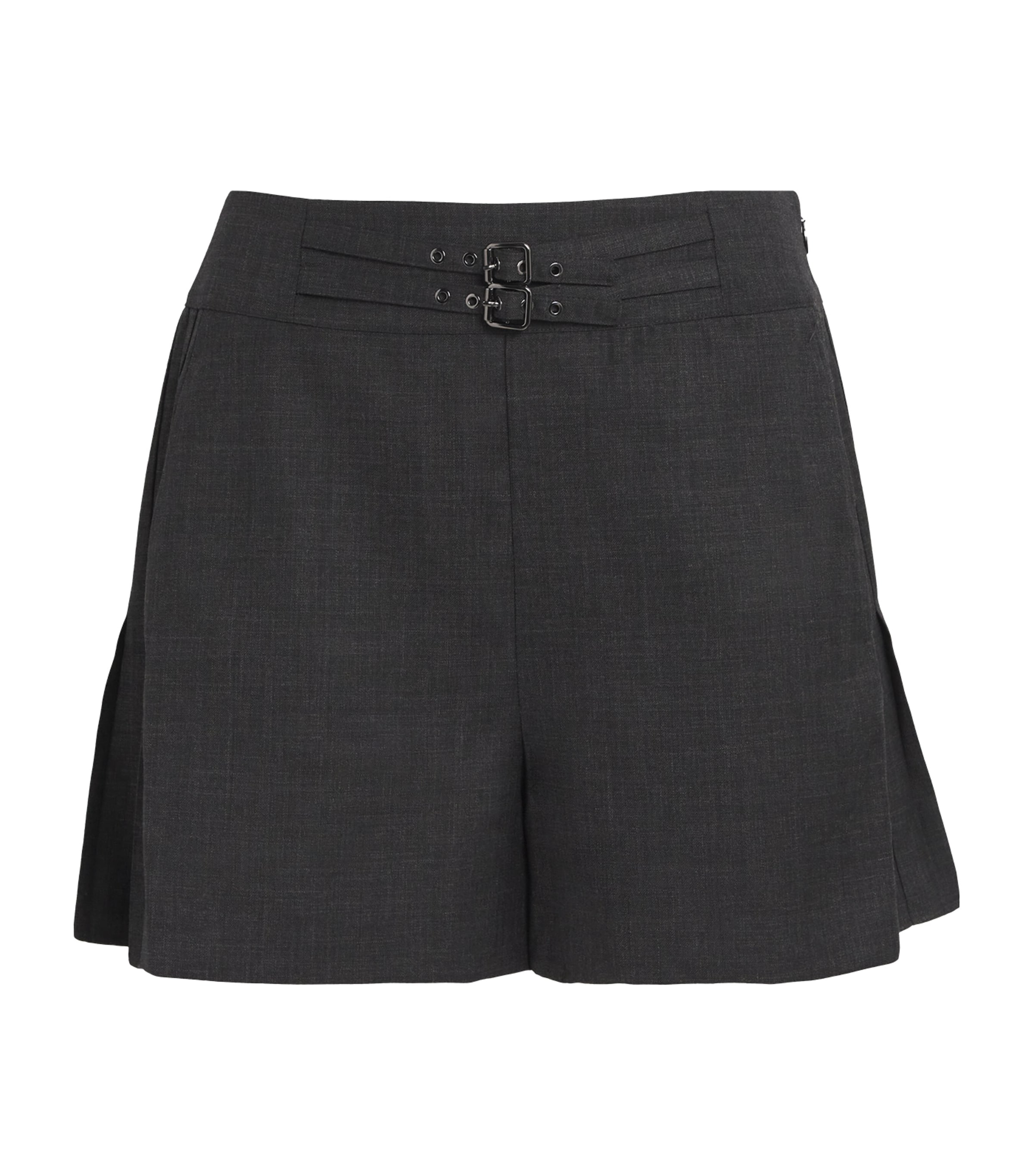 Wide Pleated Shorts GRIS CHINE FONCE Image 1