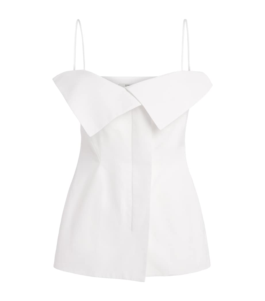 FFORME Womens Cotton Folded Eilwen Top White Image 1