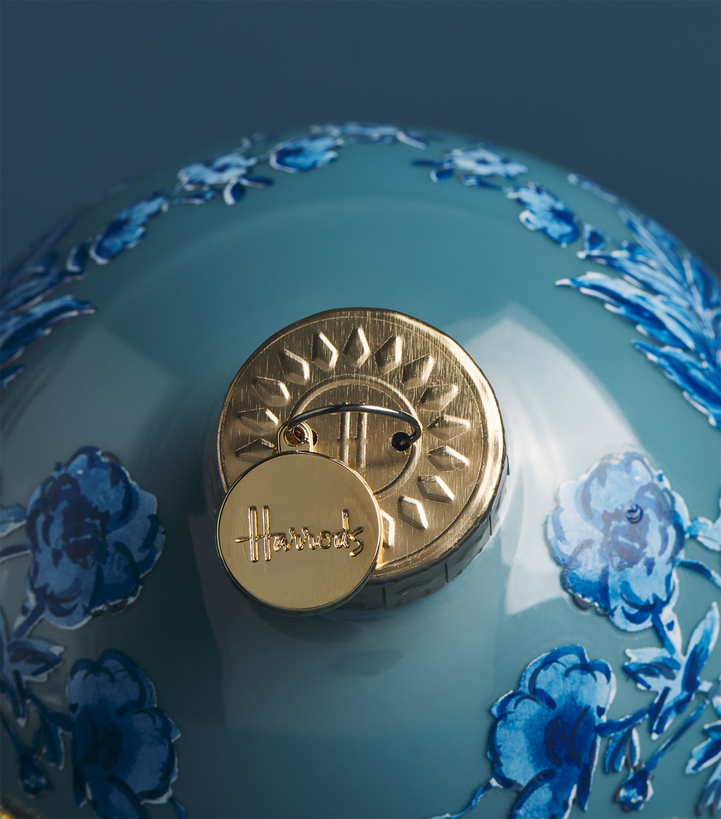 Harrods Toile Butterfly-Embellished Bauble Blue Image 2