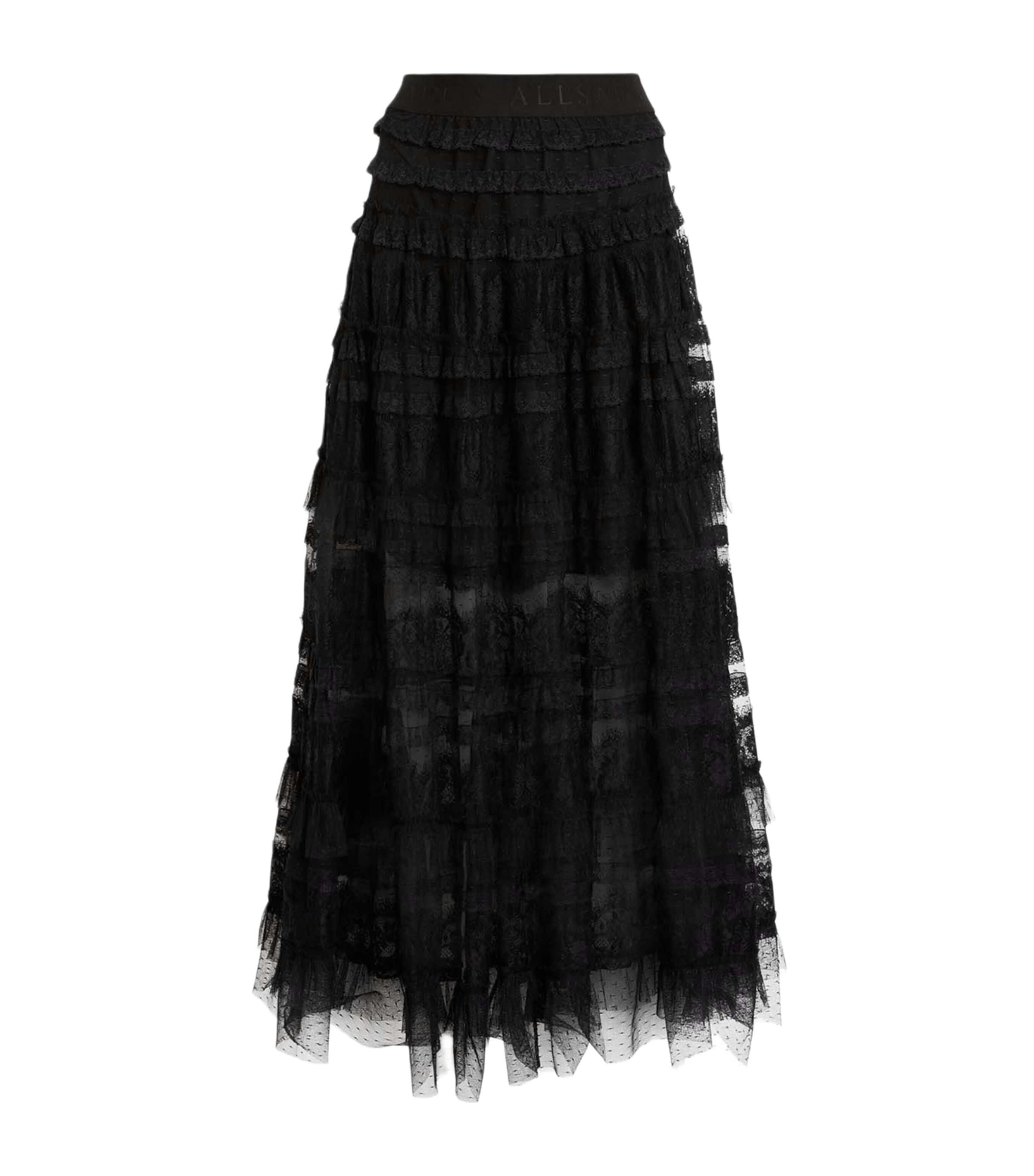 AllSaints Womens Tulle Arlea Skirt Black Image 1