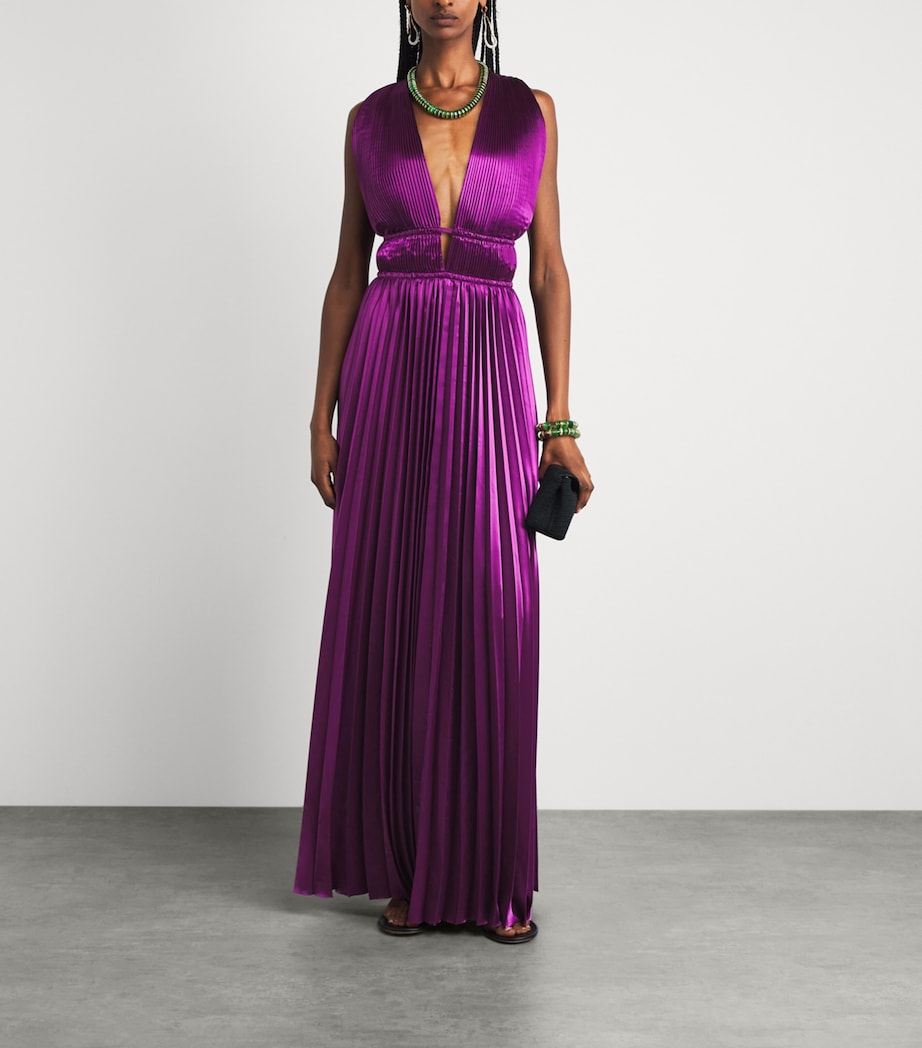 Ulla Johnson Womens Satin Lena Gown Amaranth Image 2