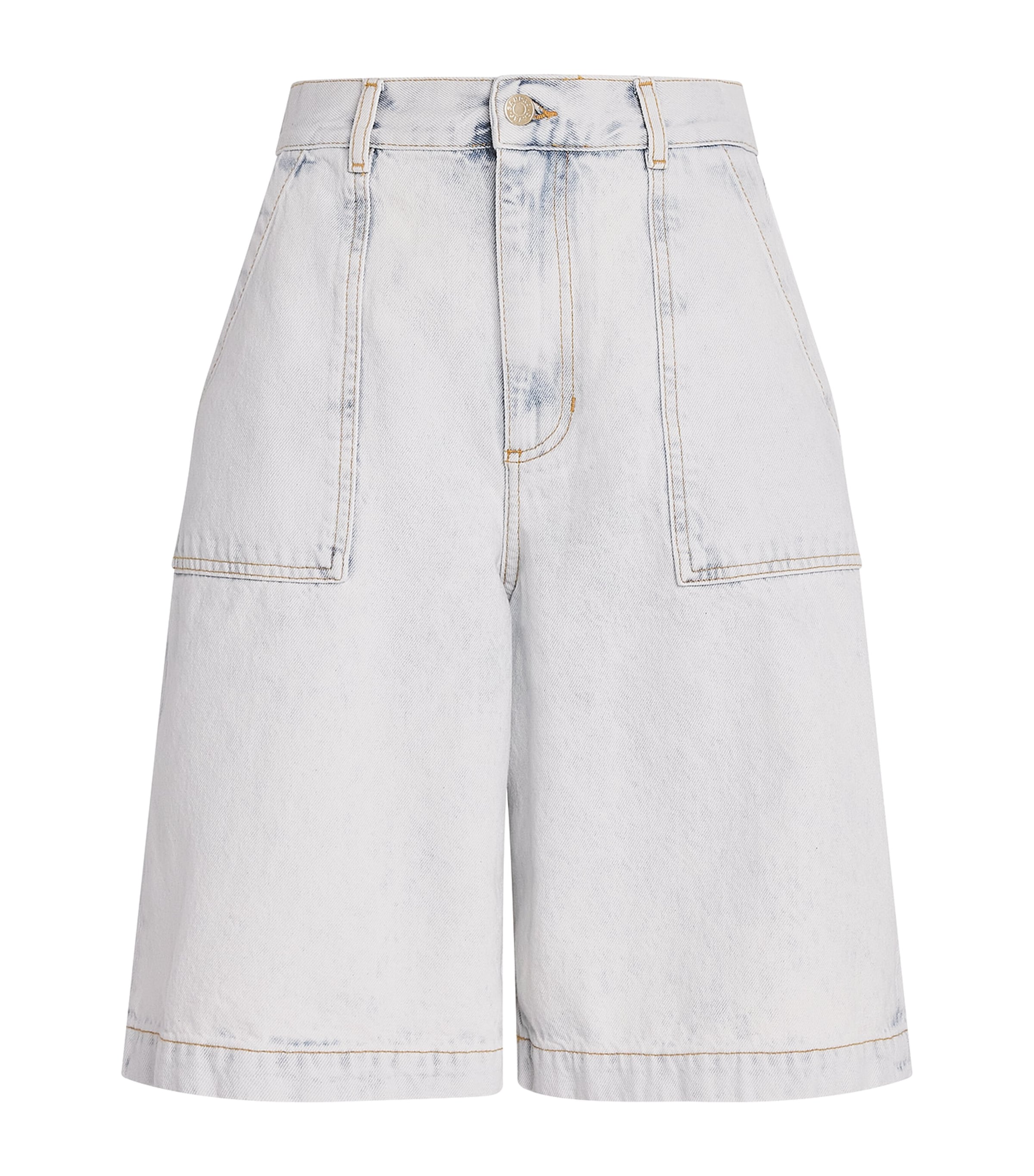 Sandro Paris Womens Denim Bermuda Shorts Light Bu Jean Image 1