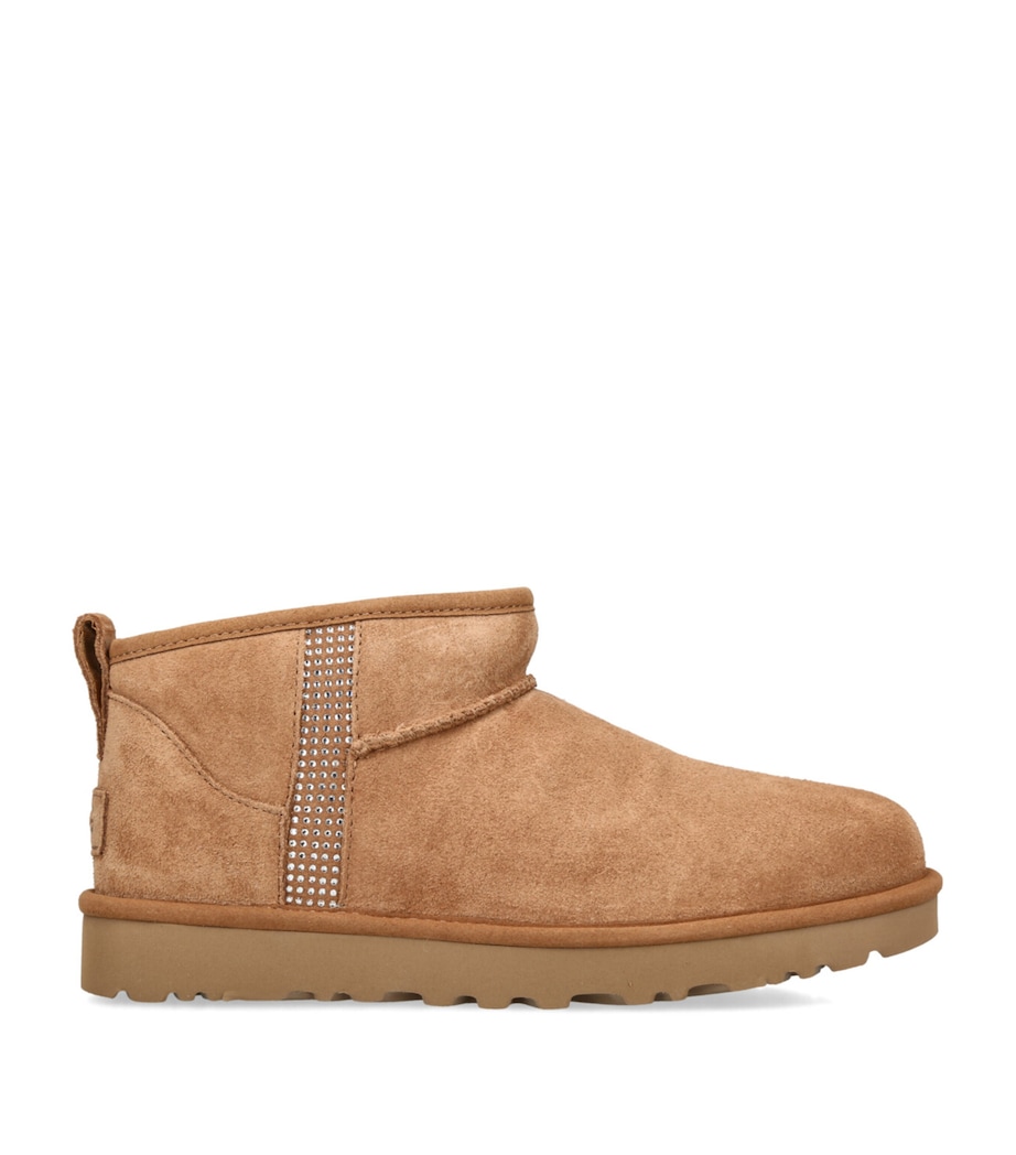 UGG Classic Ultra Mini Bling Ankle Boots Tan Image 1