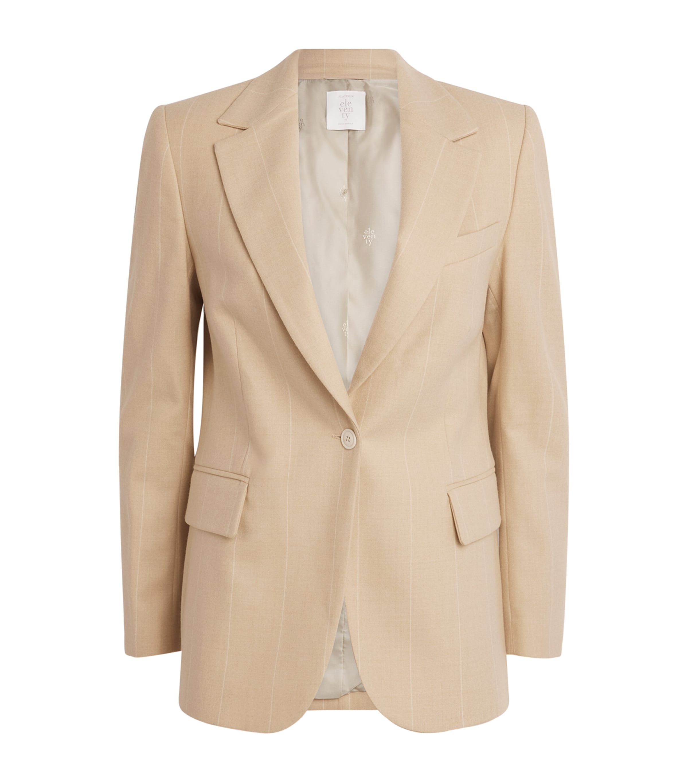 Eleventy Wool Stripe Blazer In Neutral