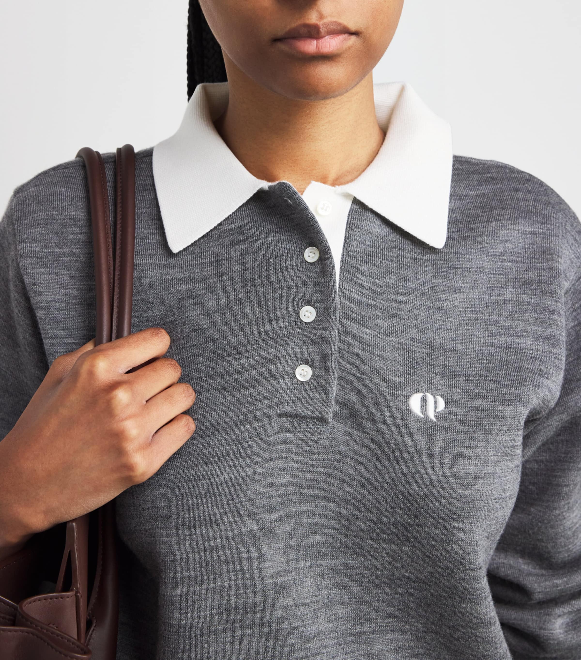 Knitted Logo Polo Shirt ANTHRACITE Image 6
